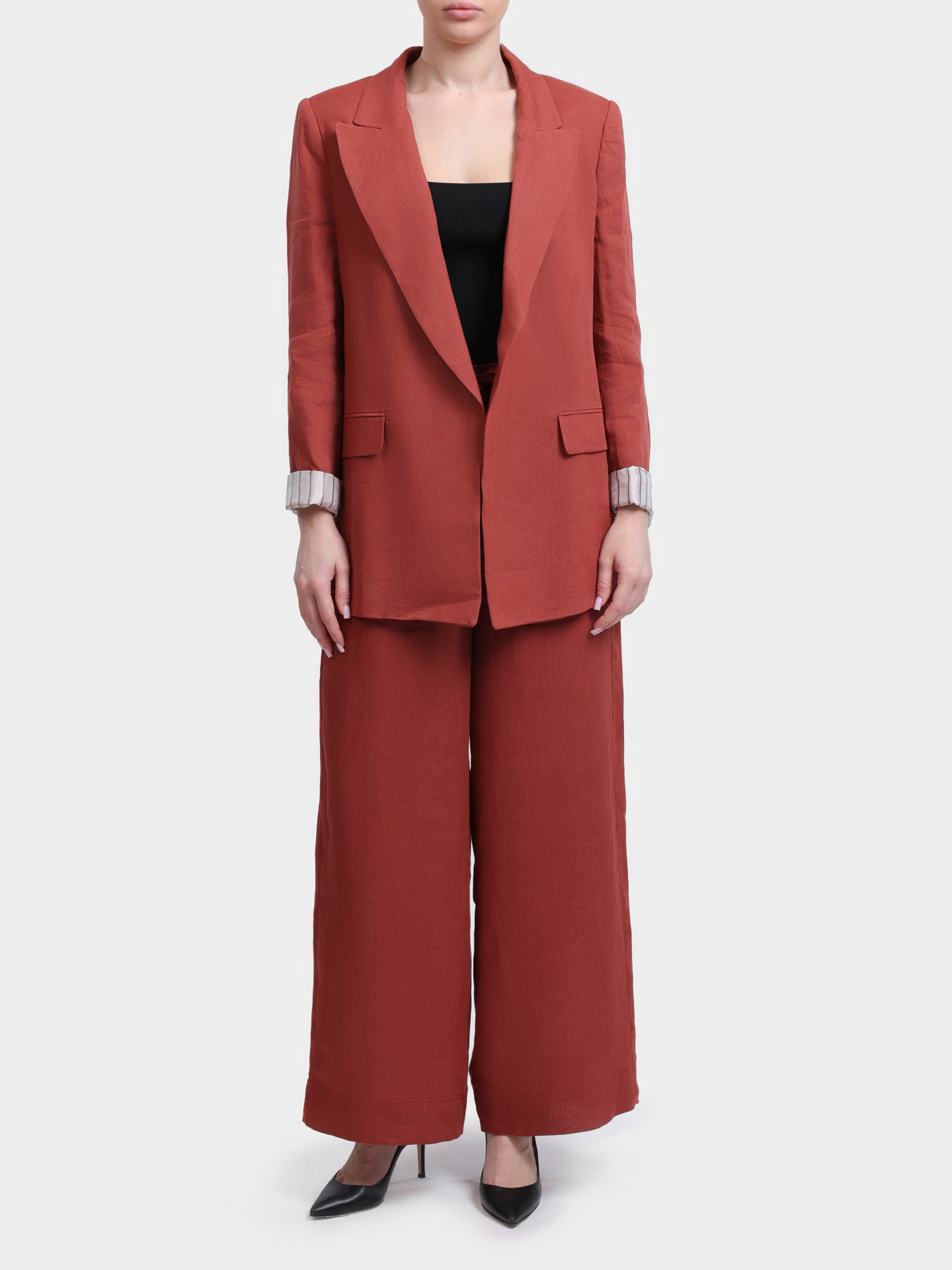 Жакет Marella Sport MLSSAUNA 004 террактовый женский льняной — купить в интернет-магазине Verdistore