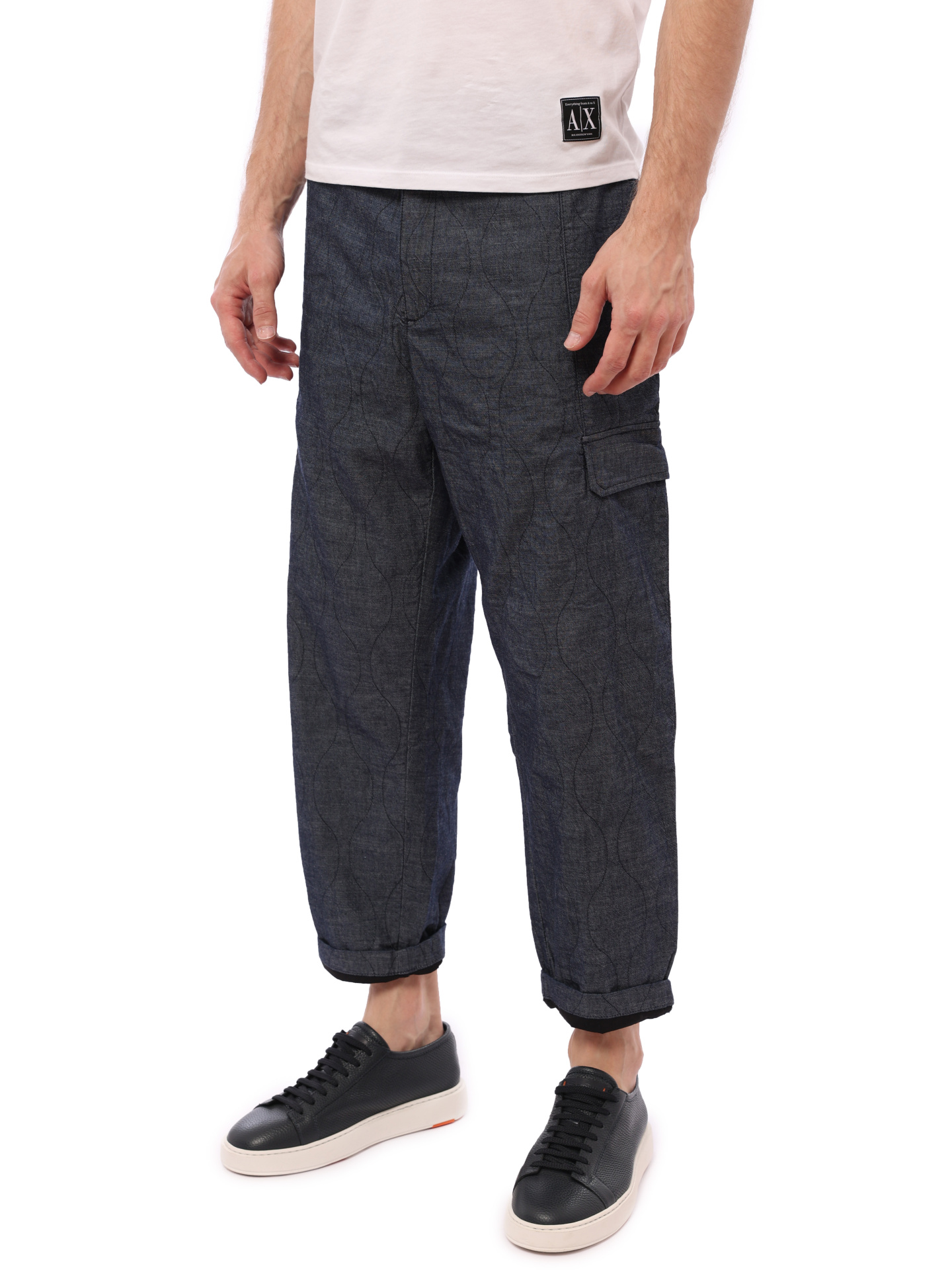 Брюки-карго Armani Exchange 3KZPL4 ZD7AZ 7500 стеганые мужские из хлопка — купить в интернет-магазине Verdistore