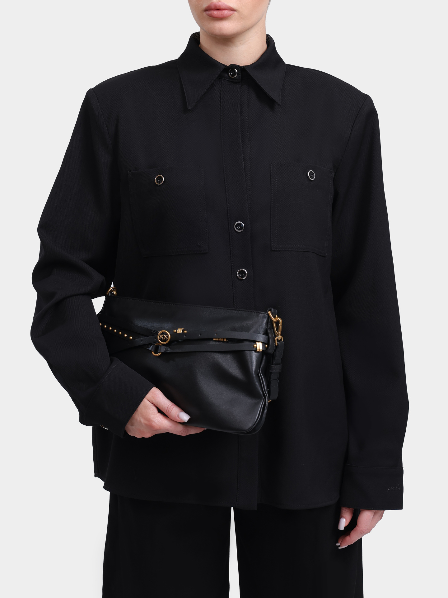 Сумка Pinko 106176 A0QO Z99Q черная женская из фактурной кожи — купить в интернет-магазине Verdistore