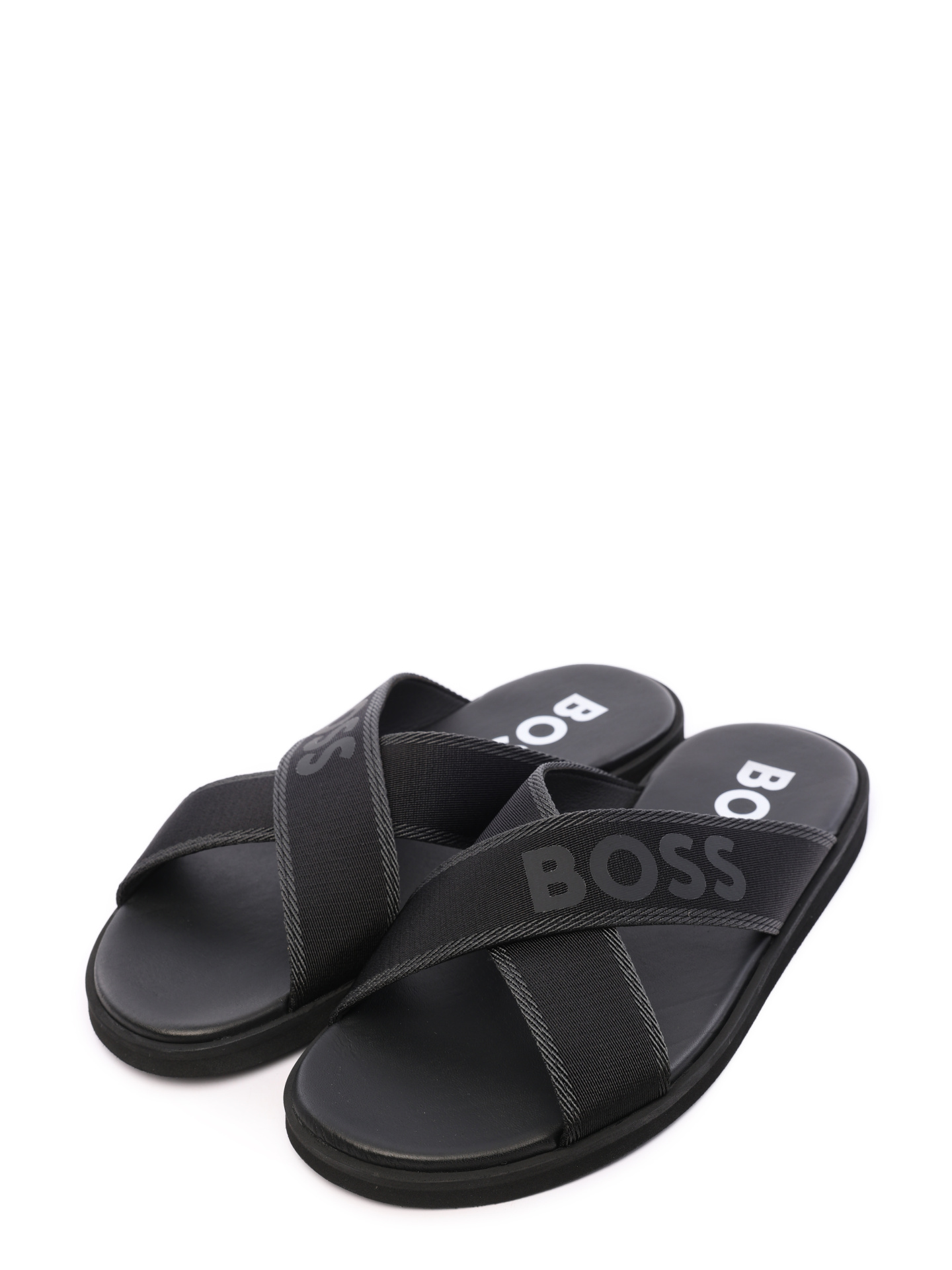 Шлепанцы Boss 50493107 001 черные мужские из текстиля — купить в интернет-магазине Verdistore