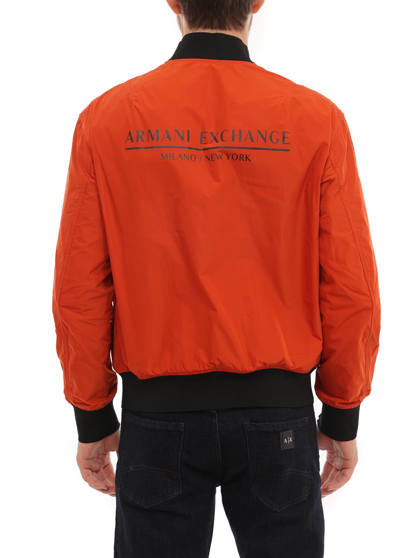 Бомбер Armani Exchange 3LZBL2 ZNSPZ 2413 оранжевый мужской с черными вставками — купить в интернет-магазине Verdistore