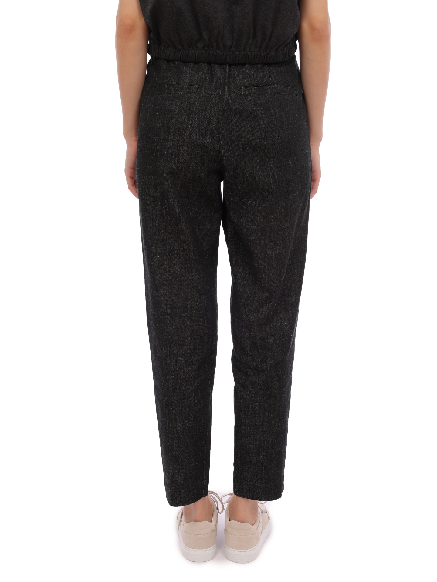 Джинсы Brunello Cucinelli M0F28B1015 C7081 черные женские на резинке — купить в интернет-магазине Verdistore