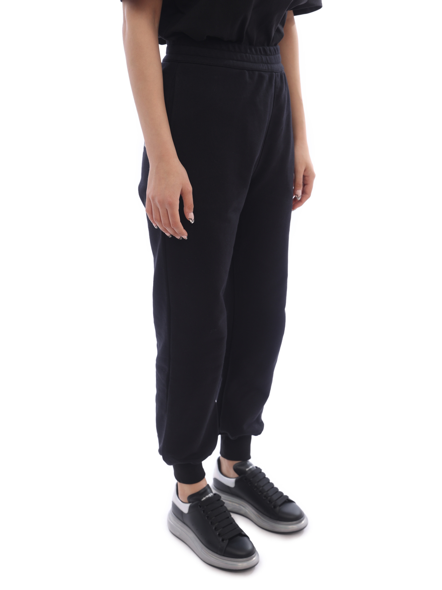 Брюки Alexander McQueen 658545-QZAD5-0520 черные женские — купить в интернет-магазине Verdistore