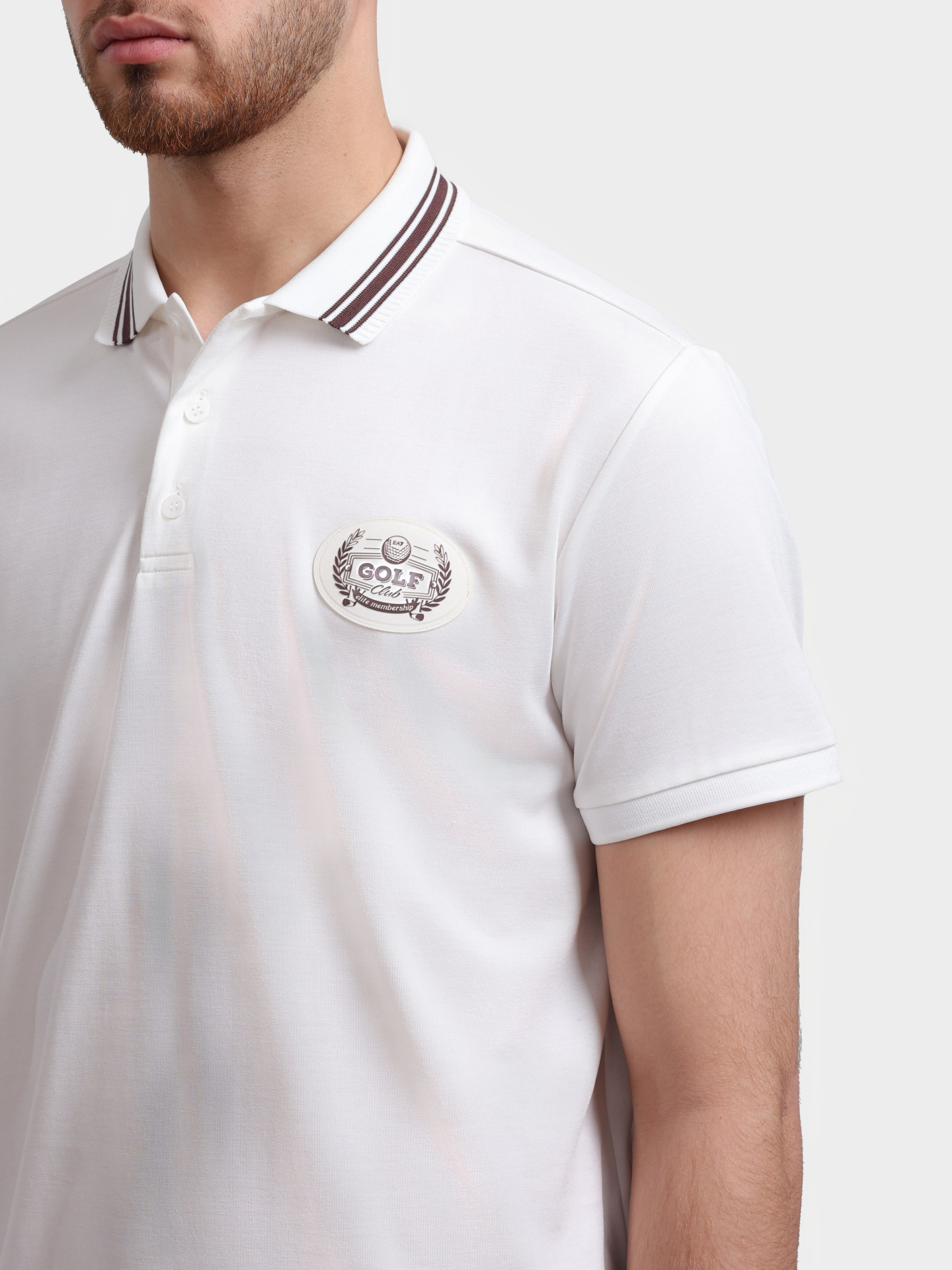 Поло EA7 7M000053 AF13918 U0005 белое мужское — купить в интернет-магазине Verdistore