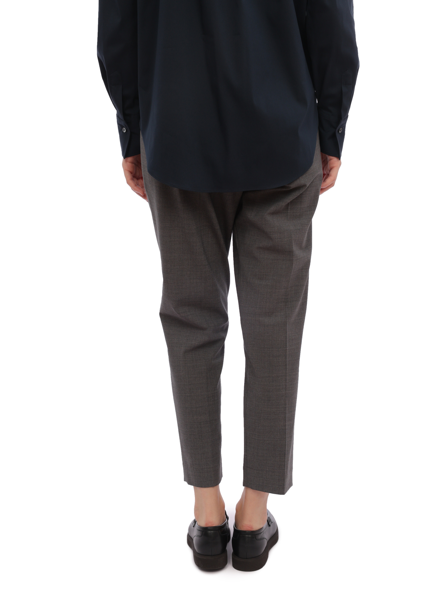 Брюки Brunello Cucinelli M0W07B1031 C010 серые женские из шерсти — купить в интернет-магазине Verdistore