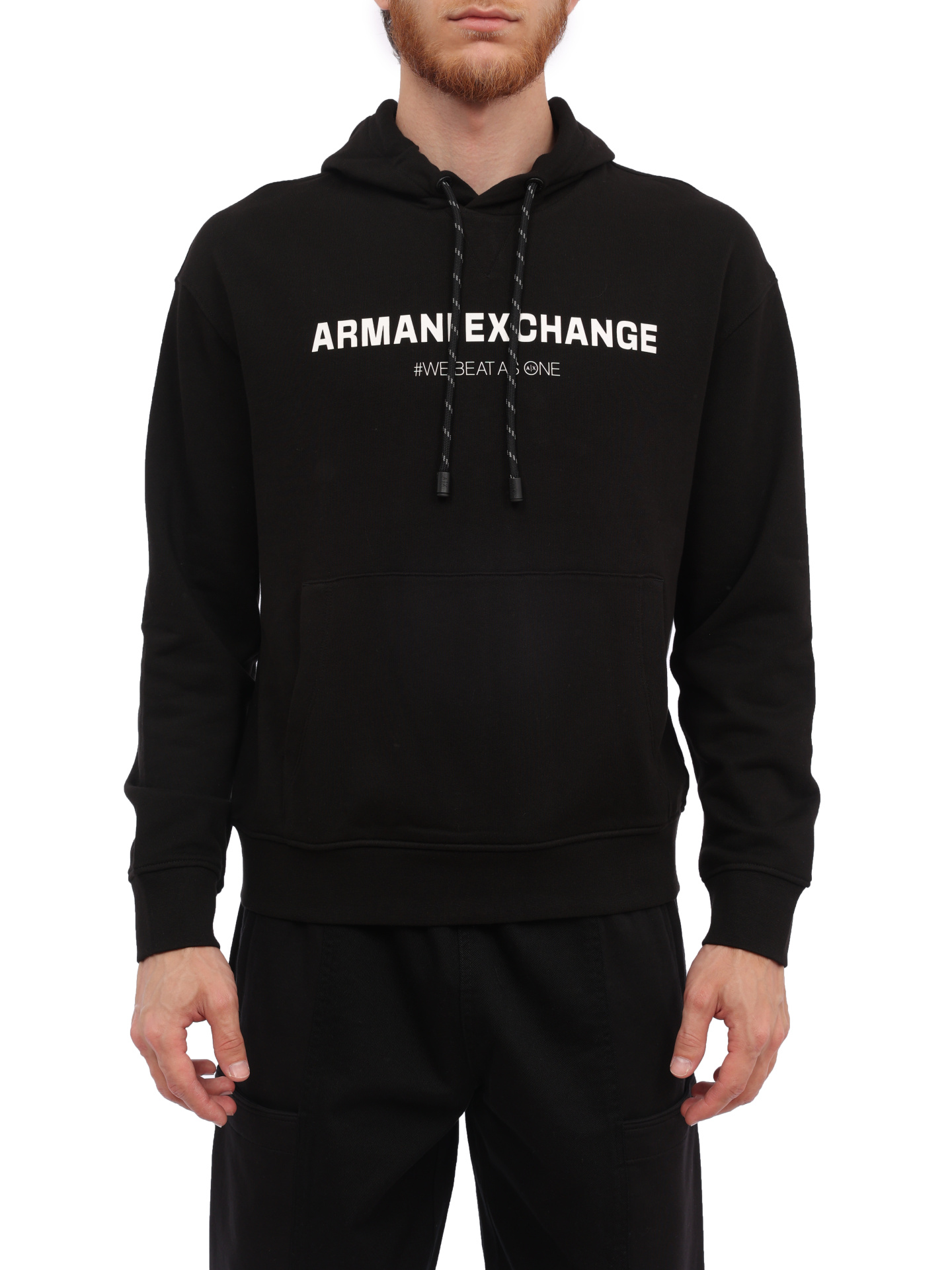 Худи Armani Exchange 6RZMHF ZJDGZ 1200 черное мужское с капюшоном — купить в интернет-магазине Verdistore