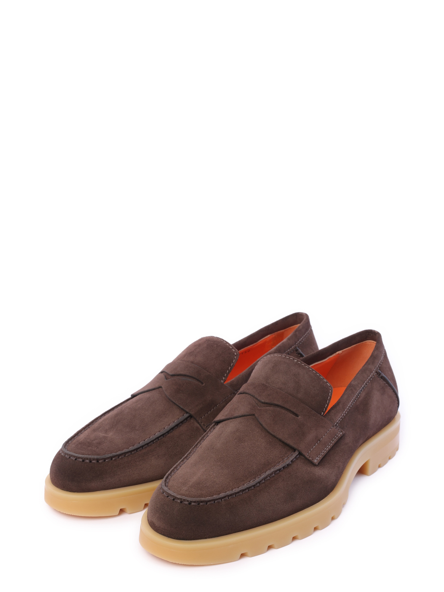 Лоферы коричневые на бежевой изогнутой подошве  — купить в интернет-магазине Verdistore