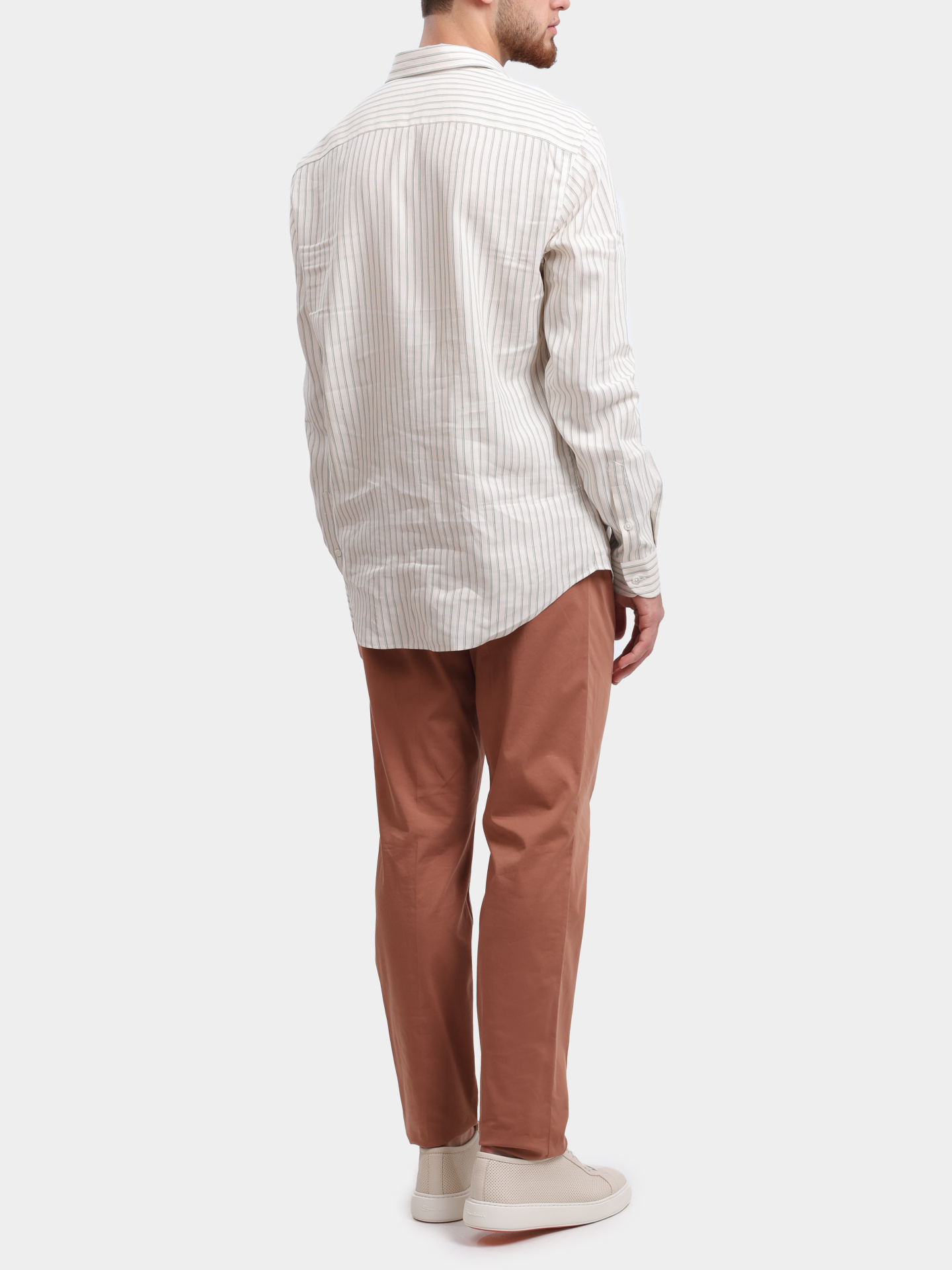 Рубашка Emporio Armani EM000099 TE14215 F7009 белая мужская в полоску — купить в интернет-магазине Verdistore