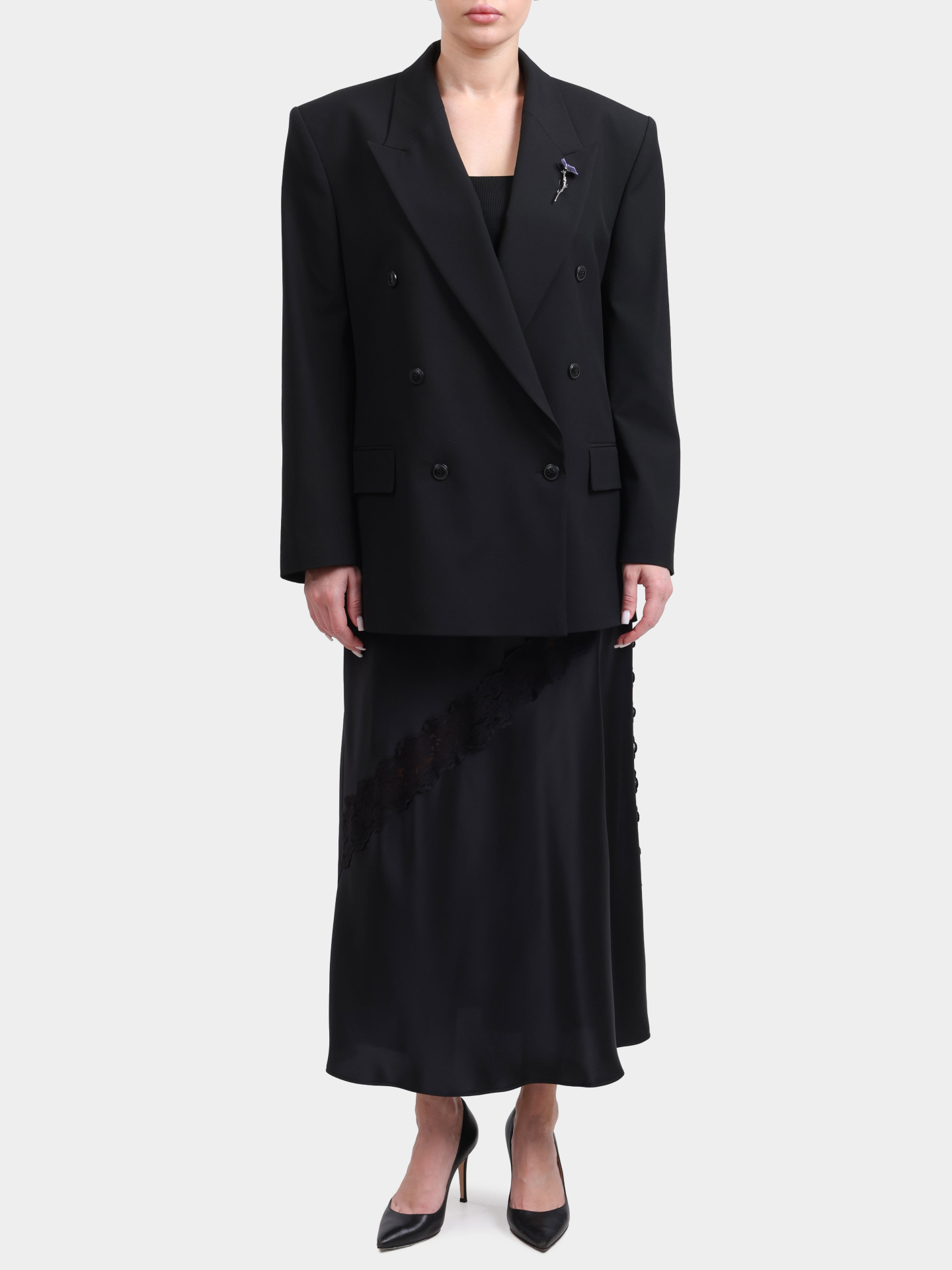 Жакет Hugo 50554018 001 двубортный женский с брошью  — купить в интернет-магазине Verdistore