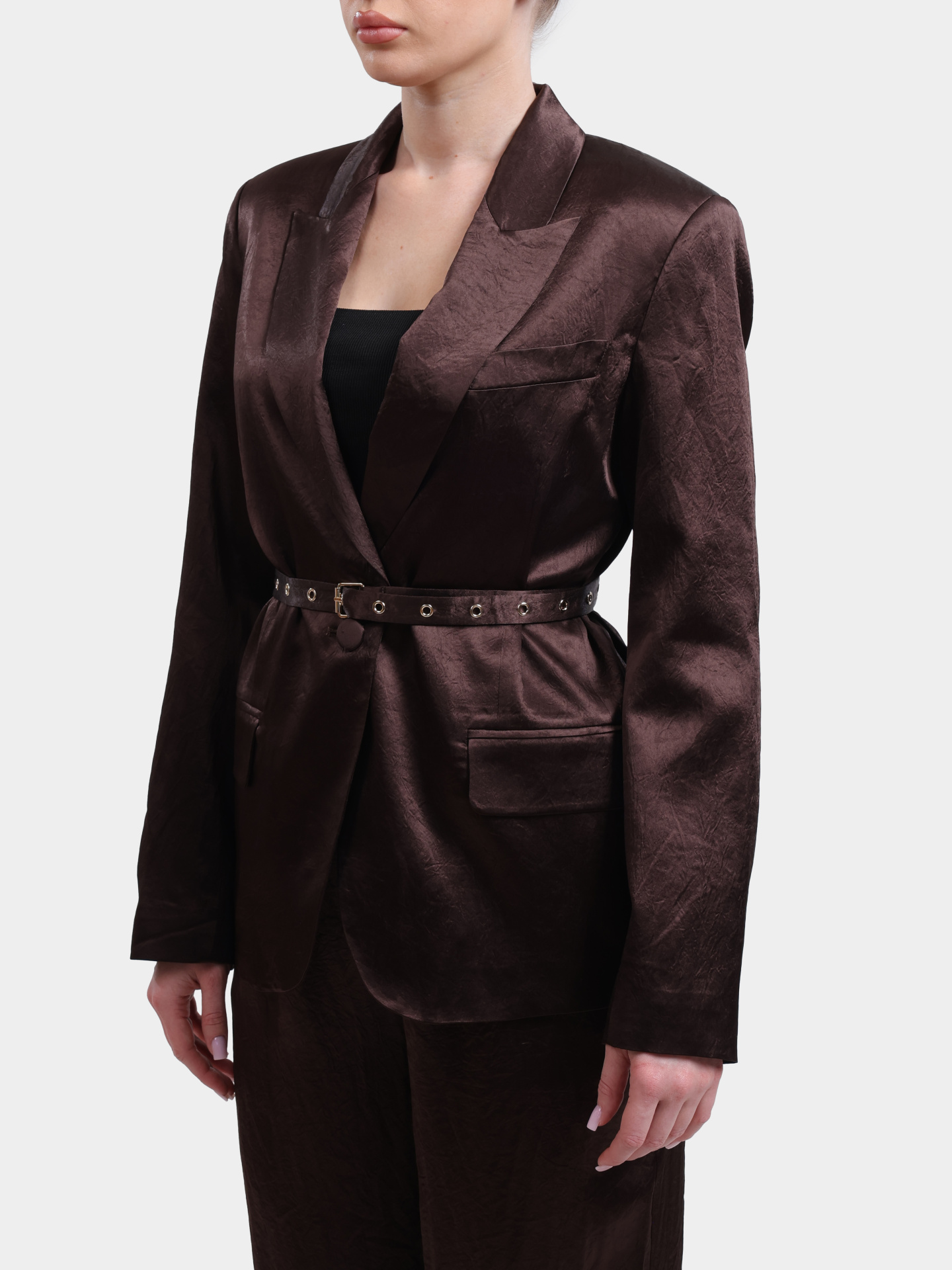 Жакет Liu-Jo BLACK LABEL CA6146 T450A P9576 женский с приталенным силуэтом и поясом  — купить в интернет-магазине Verdistore