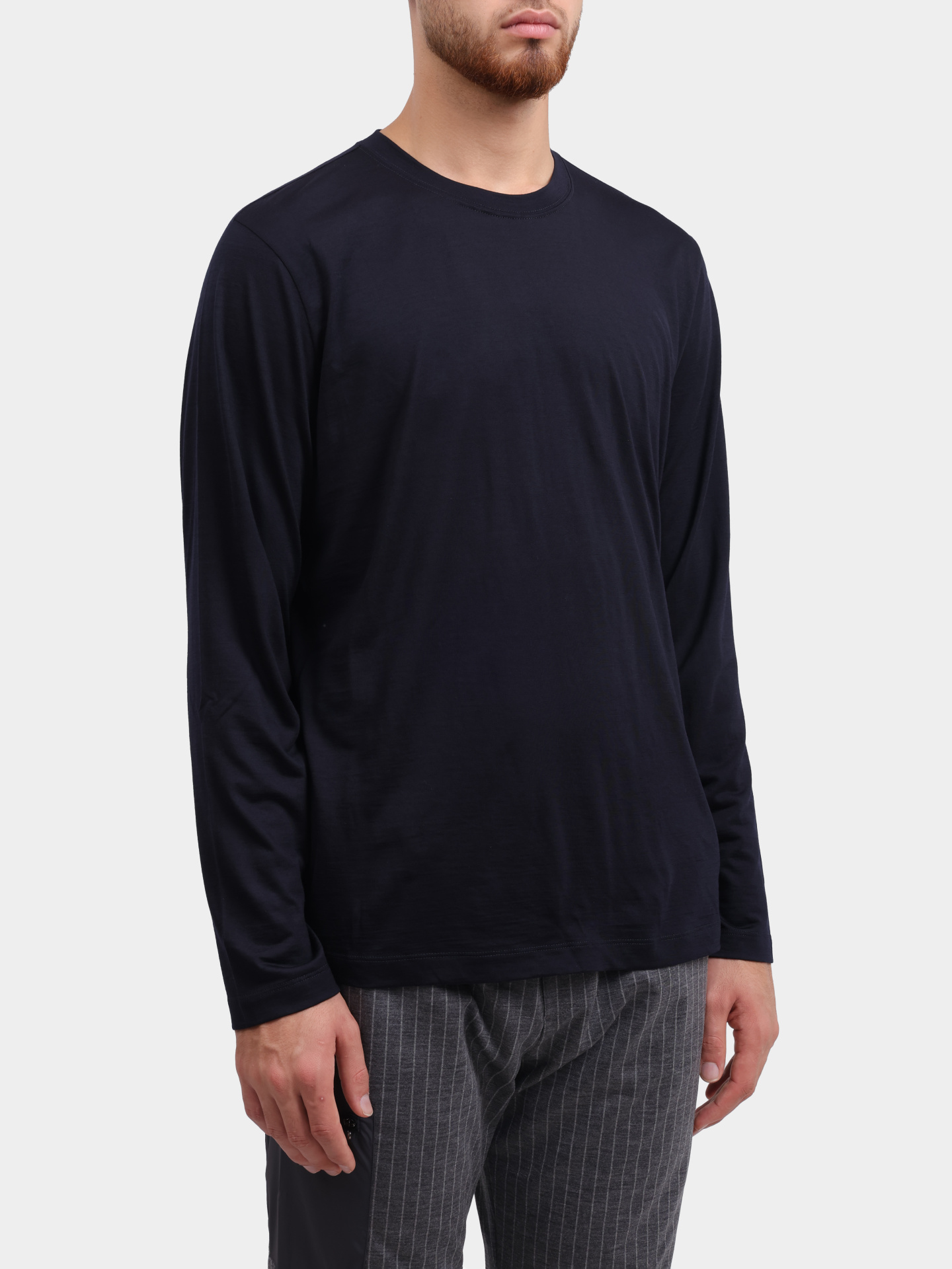 Лонгслив Sease LR040TJ014 B62 темно-синий мужской из шерсти — купить в интернет-магазине Verdistore