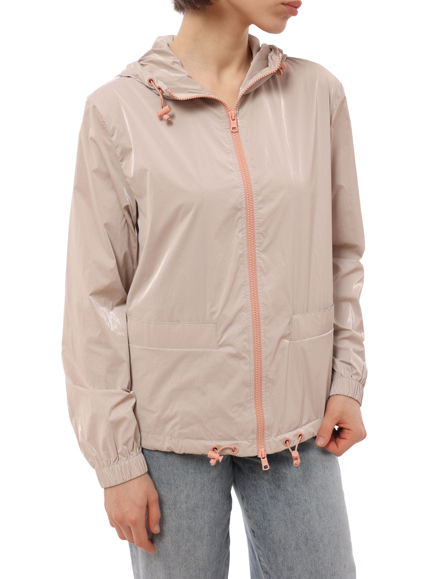 картинка Ветровка Armani Exchange 3RYB09 YN4GZ 71AG бежевая женская с капюшоном от магазина Verdistore