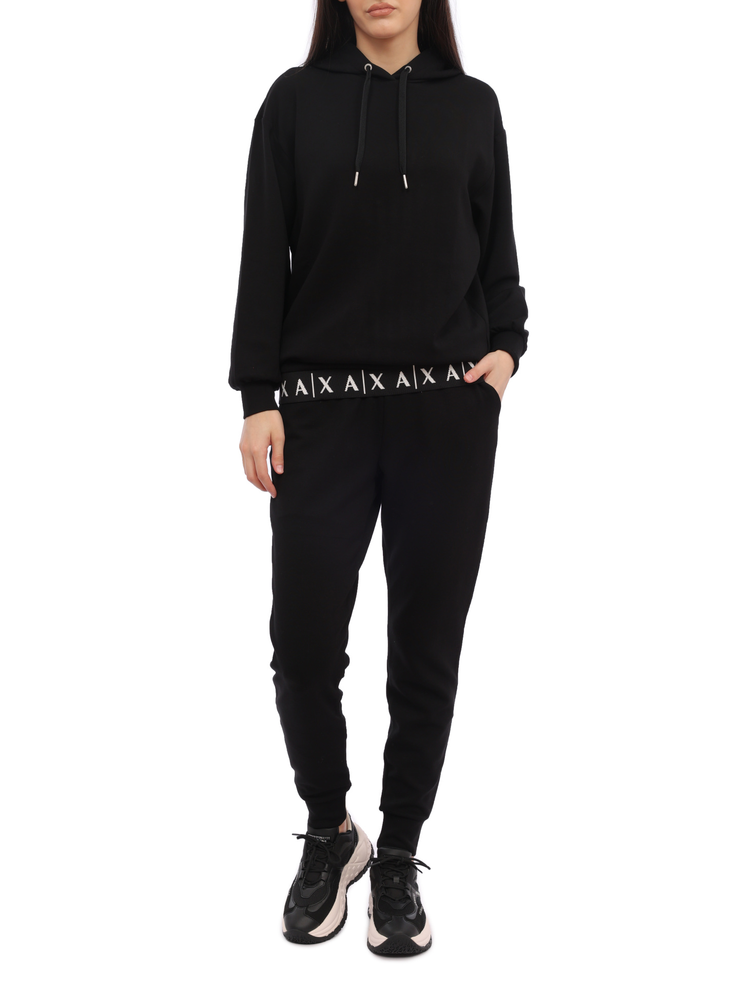 Брюки спортивные Armani Exchange 6RYP81 YJEGZ 1200 черные женские — купить в интернет-магазине Verdistore