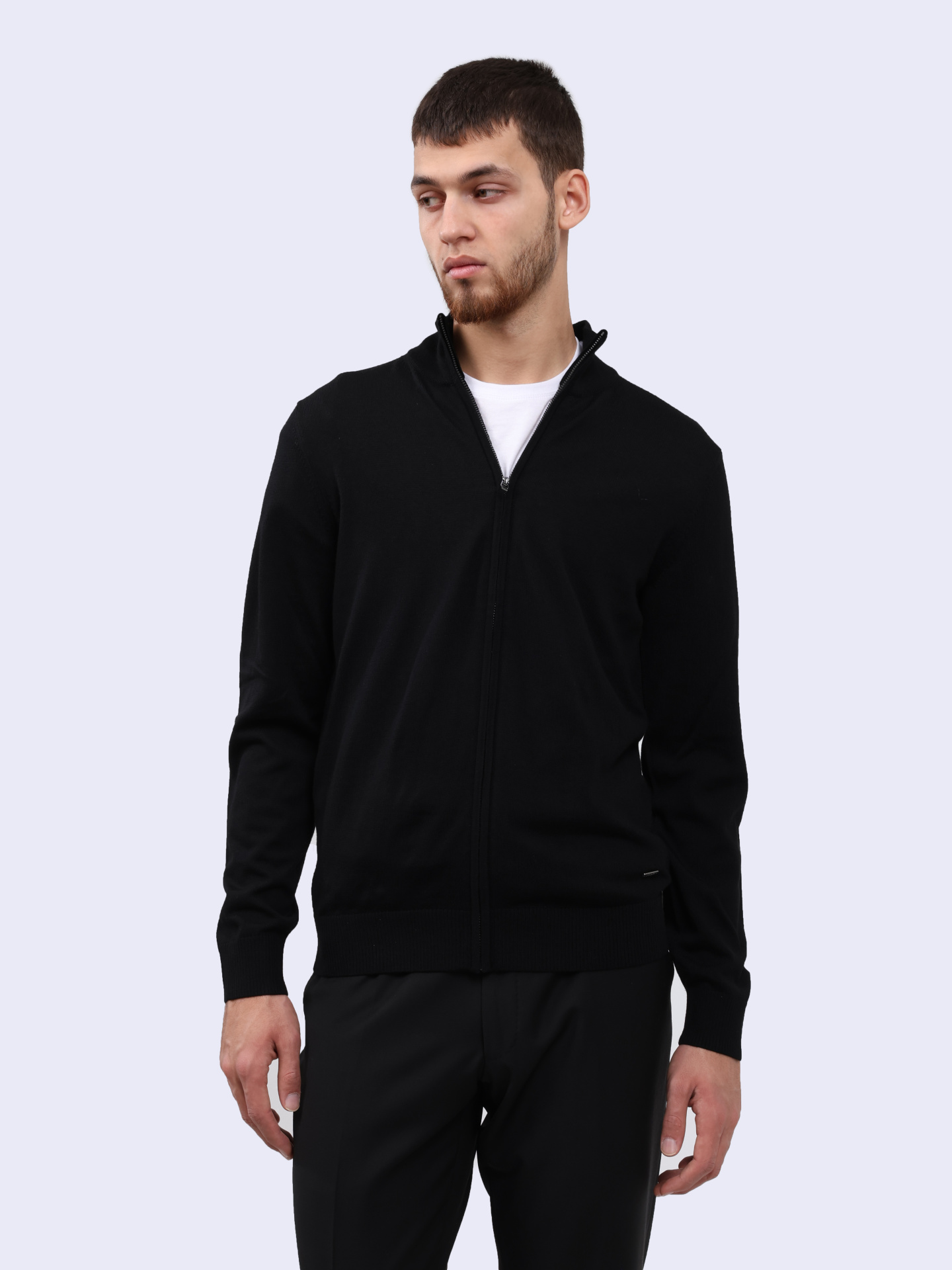 Кардиган из шерсти с воротником стойкой — купить в интернет-магазине Verdistore