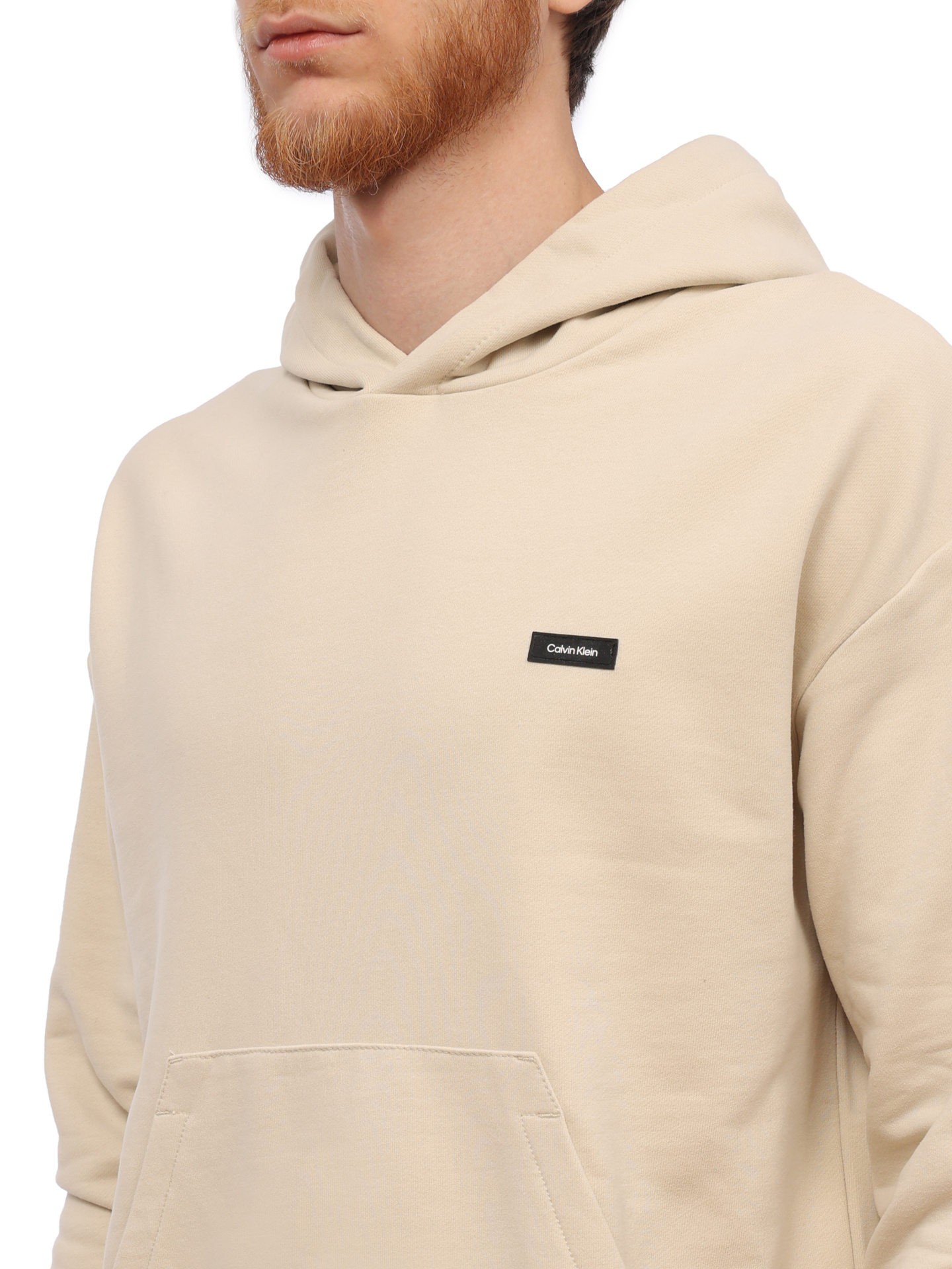 Худи Calvin Klein K10K110606 бежевое мужское из хлопка — купить в интернет-магазине Verdistore