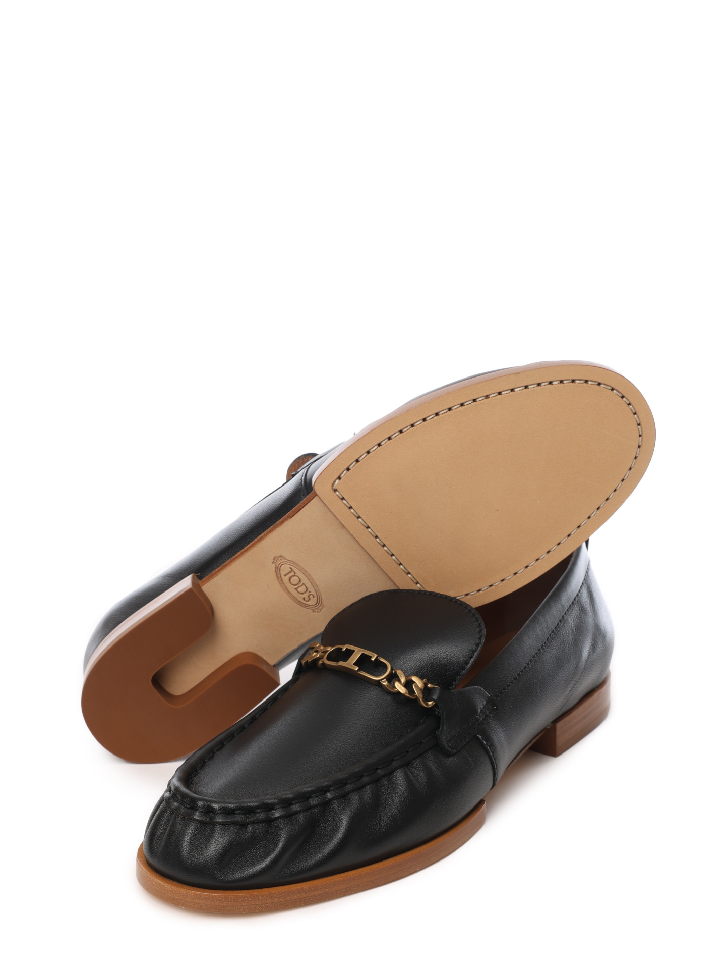 Лоферы XXW19K0HC80SOMB999 черные из натуральной кожи — купить в интернет-магазине Verdistore