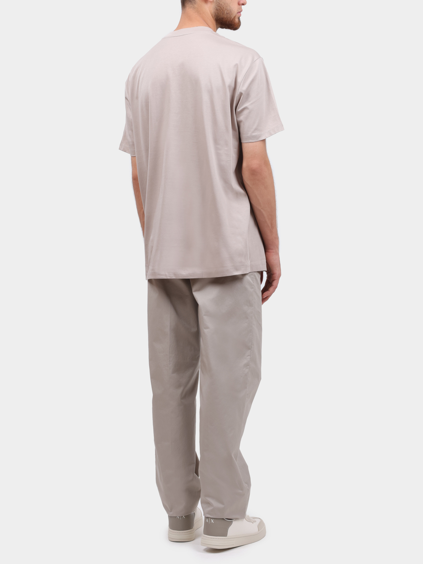 Футболка Armani Exchange XM000358 AF10364 U6154 бежевая мужская с логотипом — купить в интернет-магазине Verdistore