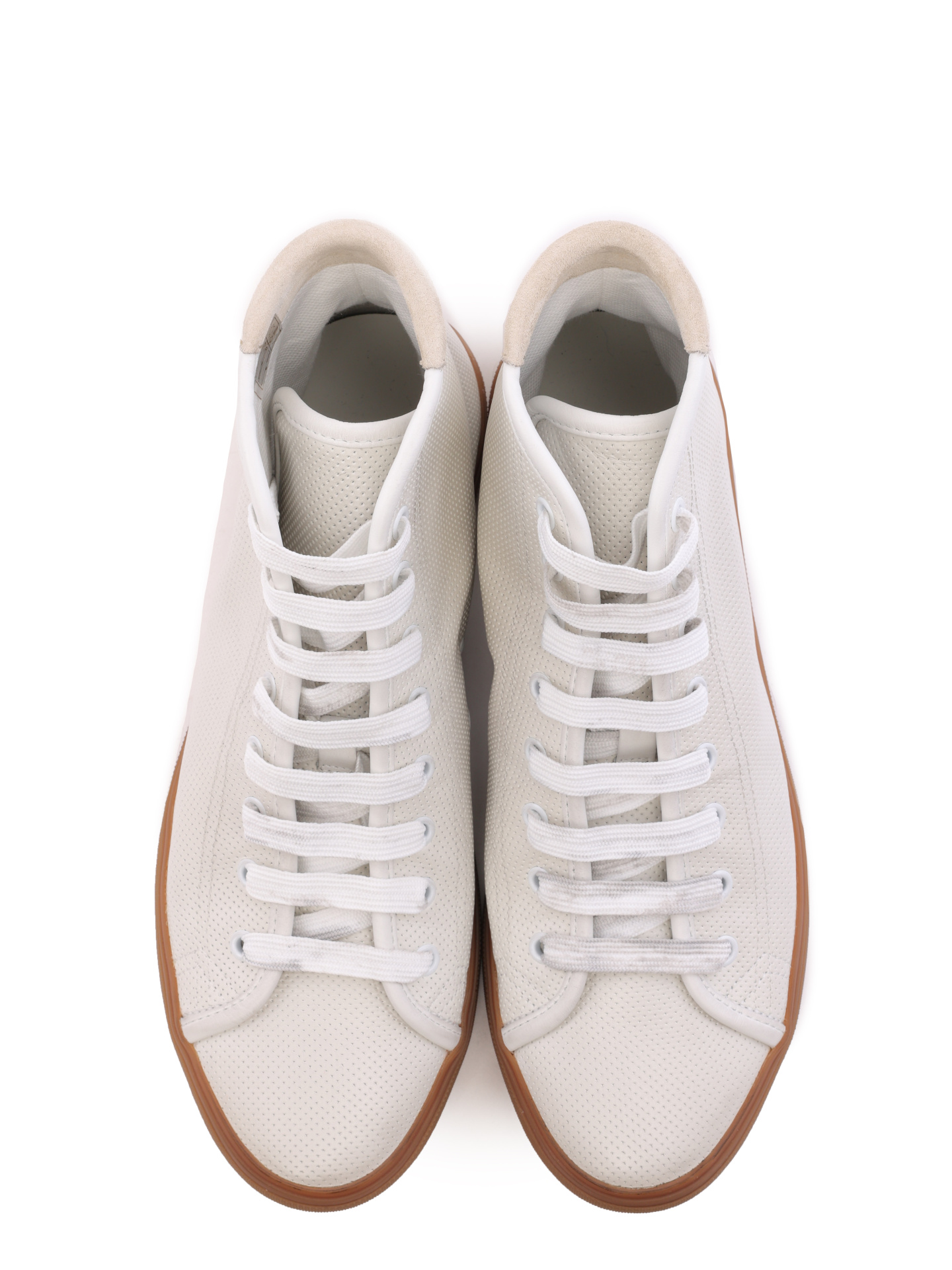 Кеды белые высокие с коричневой подошвой  — купить в интернет-магазине Verdistore