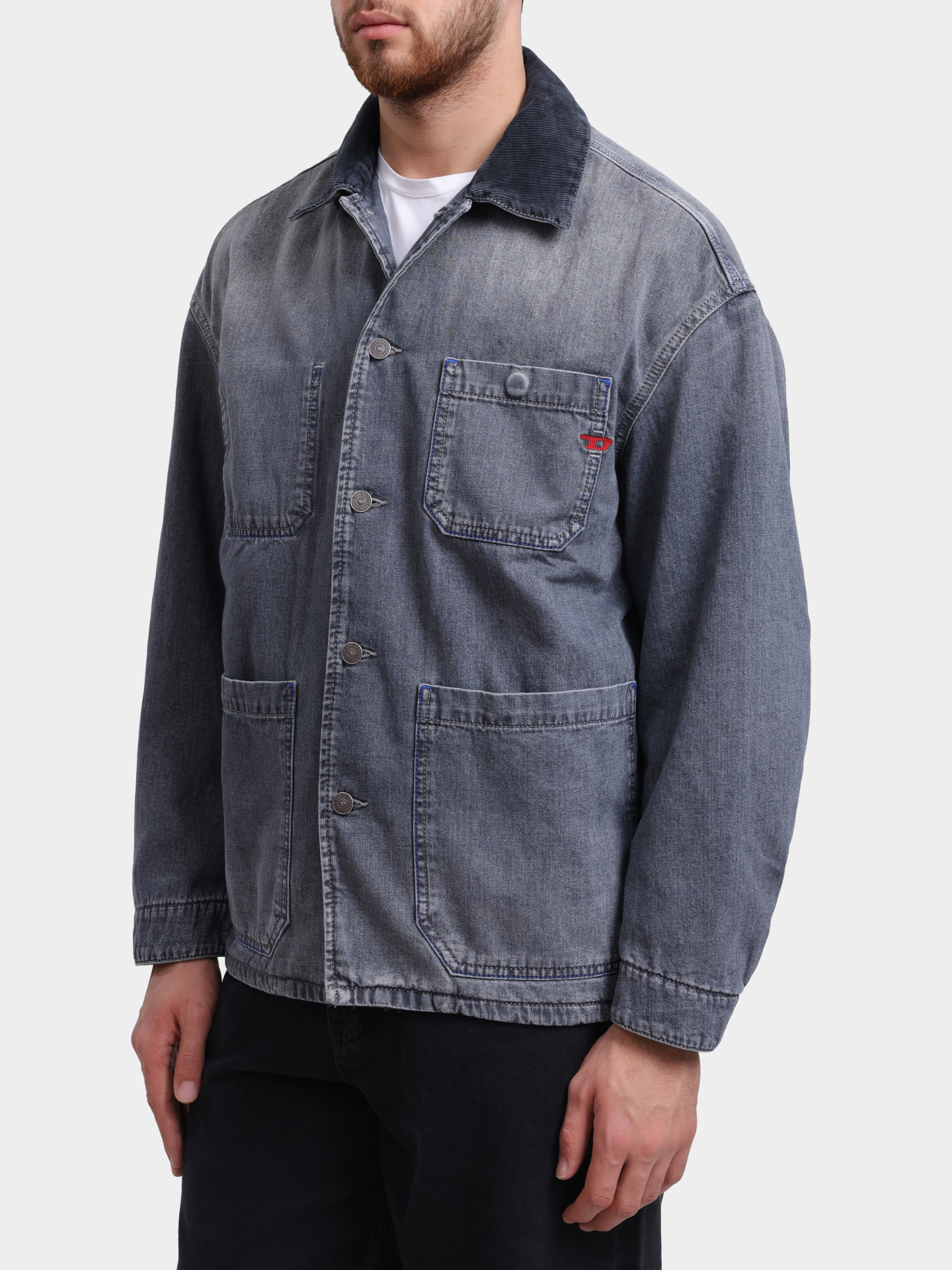 Куртка Diesel A2072609N8307 темно-серая мужская с накладными карманами — купить в интернет-магазине Verdistore