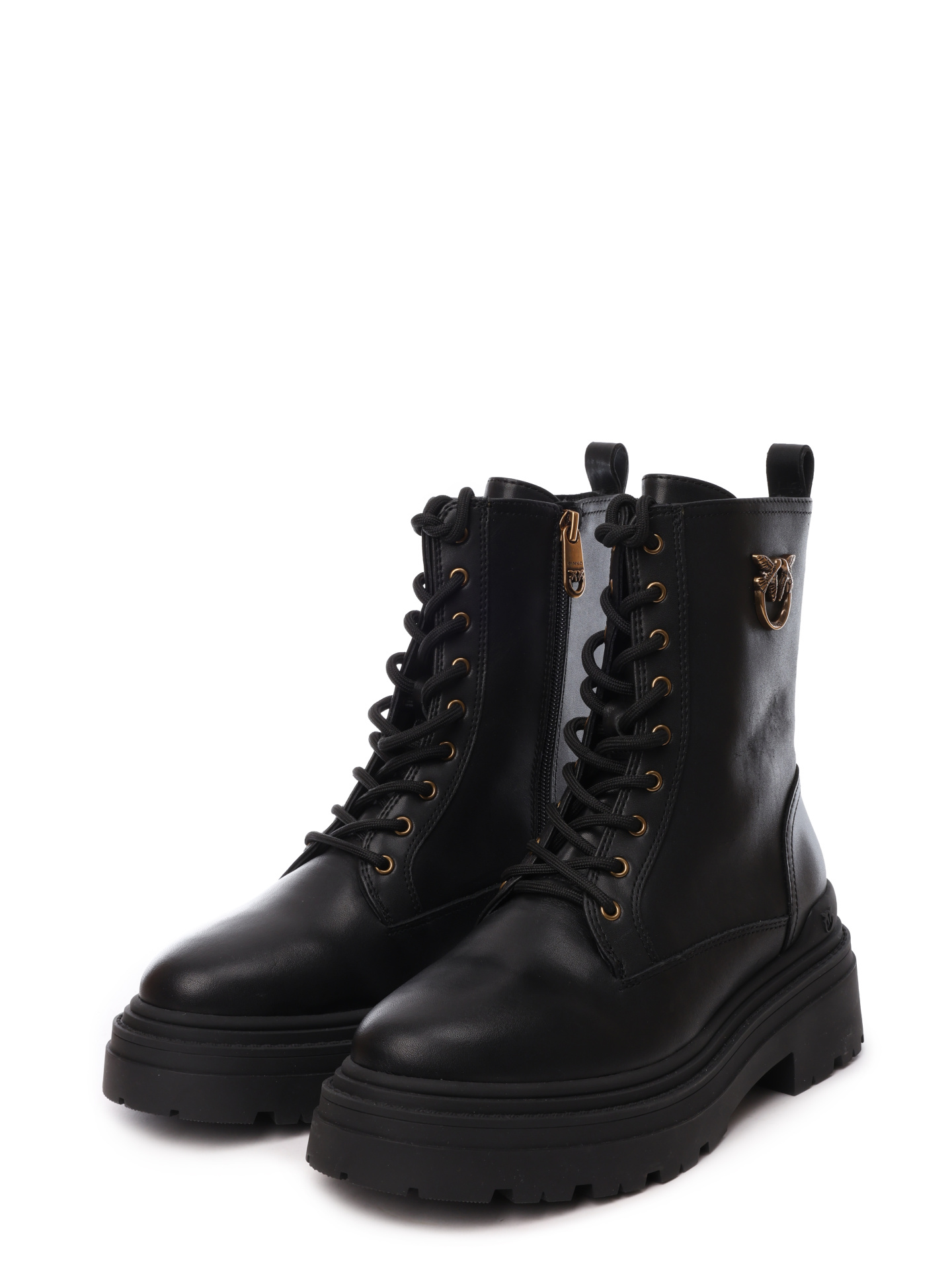 Ботинки кожаные с металлическим логотипом — купить в интернет-магазине Verdistore