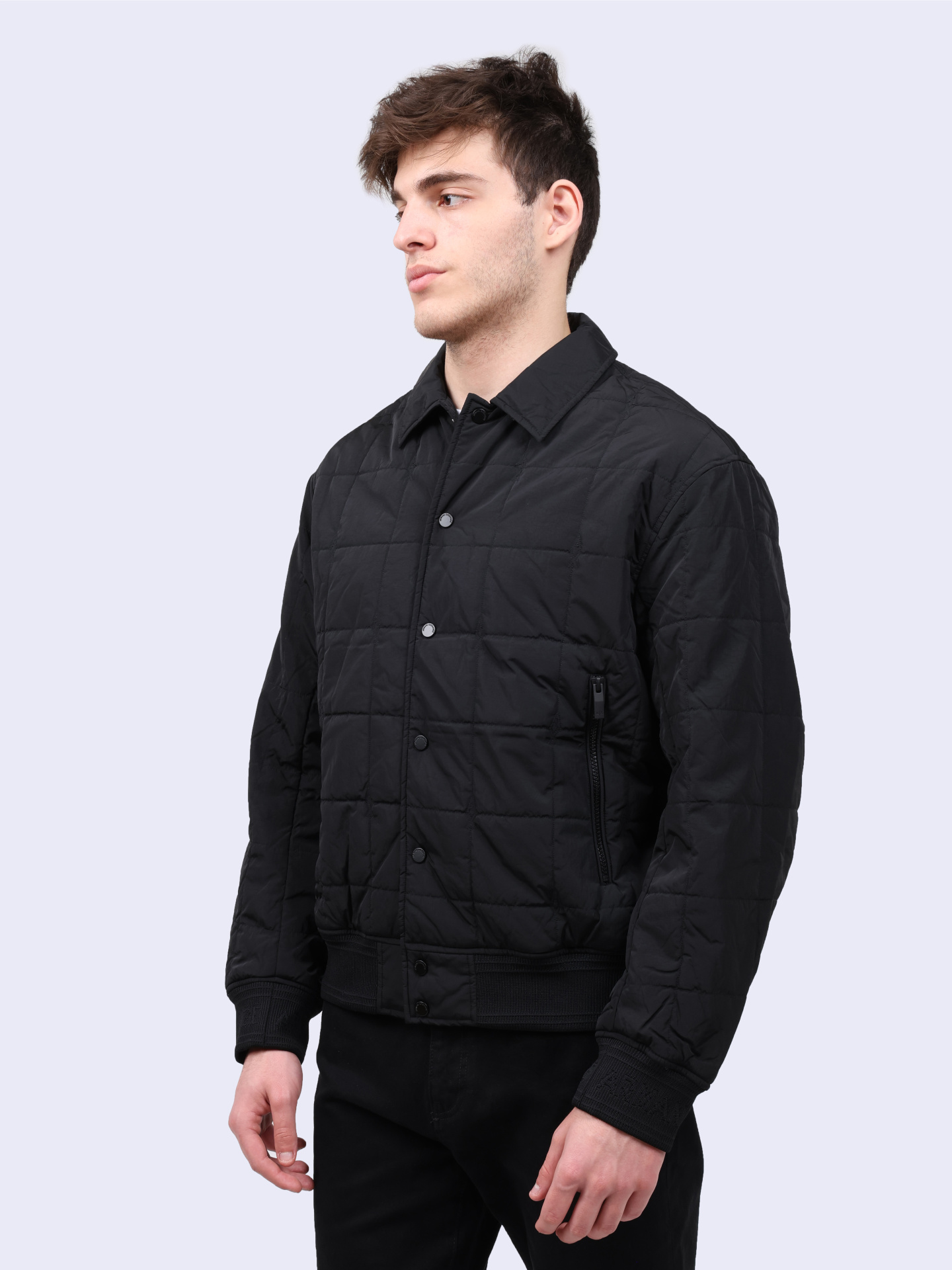 Бомбер Armani Exchange 6DZBL3 ZN5HZ 1200 черный мужской стеганый — купить в интернет-магазине Verdistore