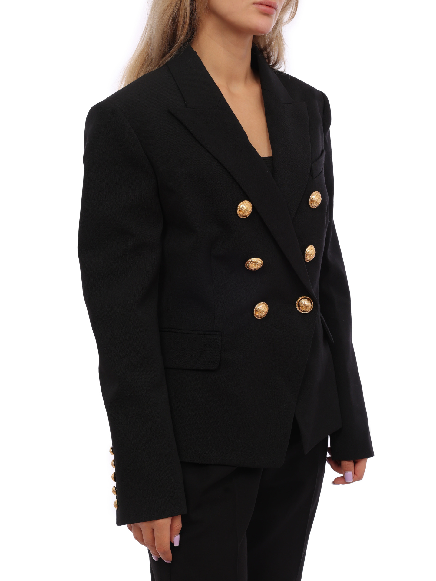 Жакет Balmain BF1SG008WC09 0PA черный женский из шерсти — купить в интернет-магазине Verdistore