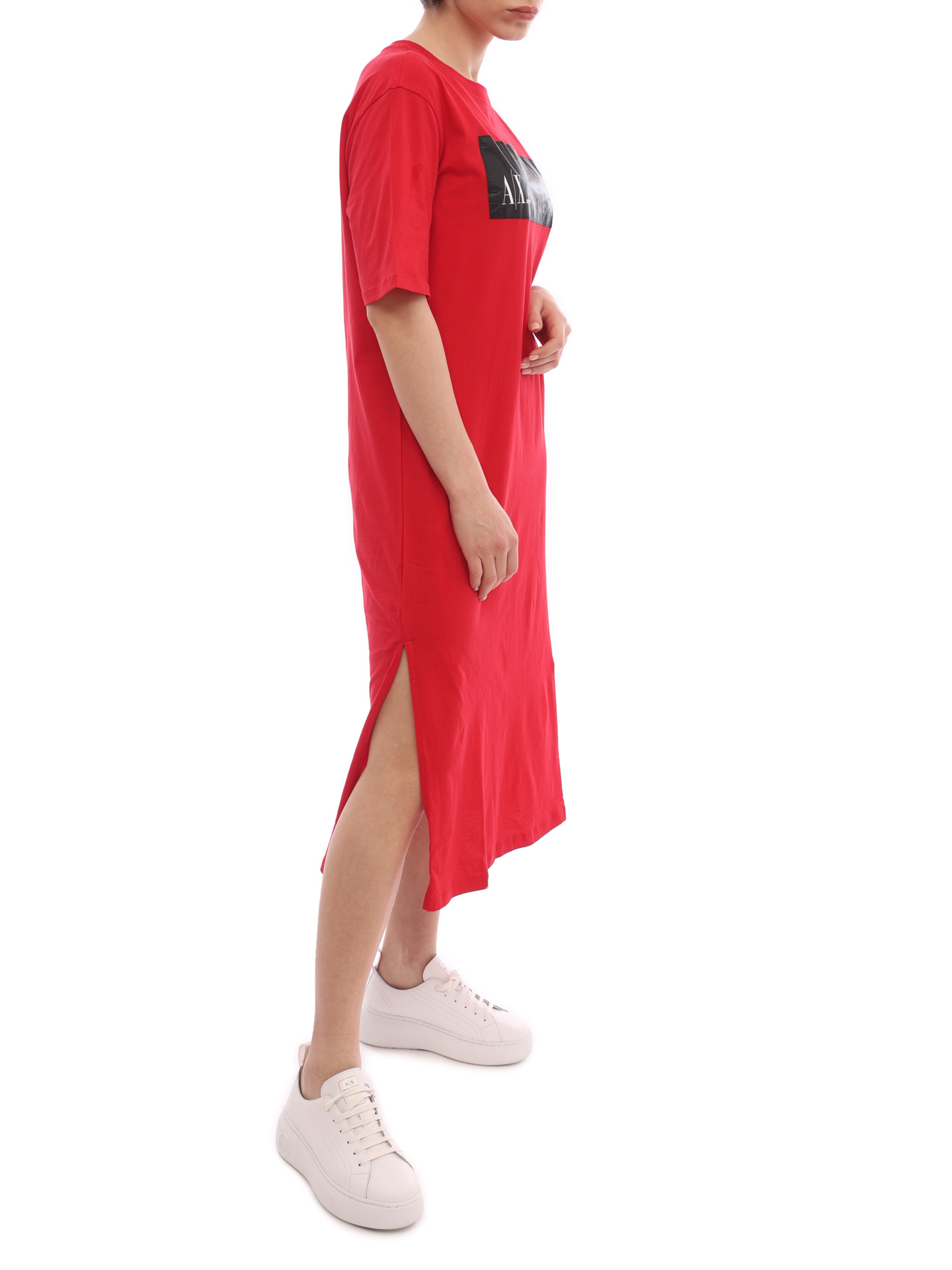 Платье Armani Exchange 3LYA76 YJ3RZ 14AC красное женское из хлопка — купить в интернет-магазине Verdistore