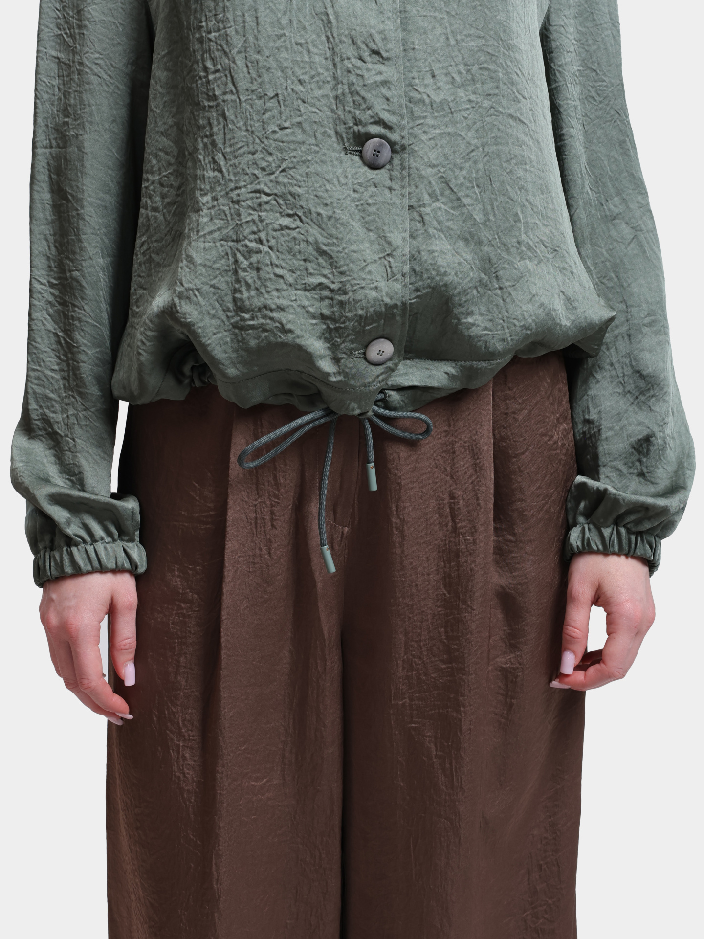 Рубашка MARELLA MLMALBATRO 003 зеленая женская — купить в интернет-магазине Verdistore