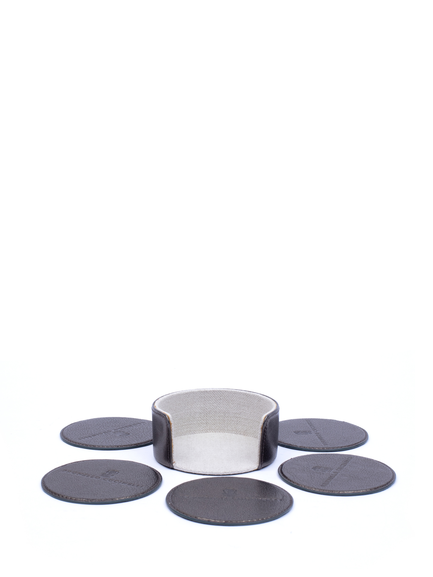 Подстаканники Brunello Cucinelli MLSCABAR03 коричневые кожаные — купить в интернет-магазине Verdistore