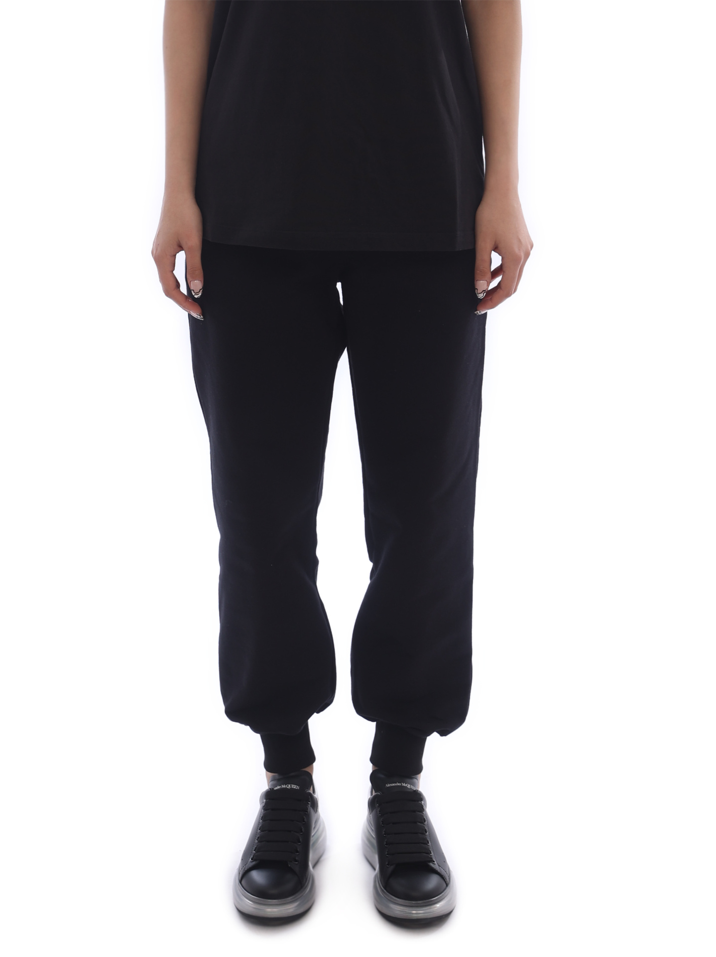 Брюки Alexander McQueen 658545-QZAD5-0520 черные женские — купить в интернет-магазине Verdistore