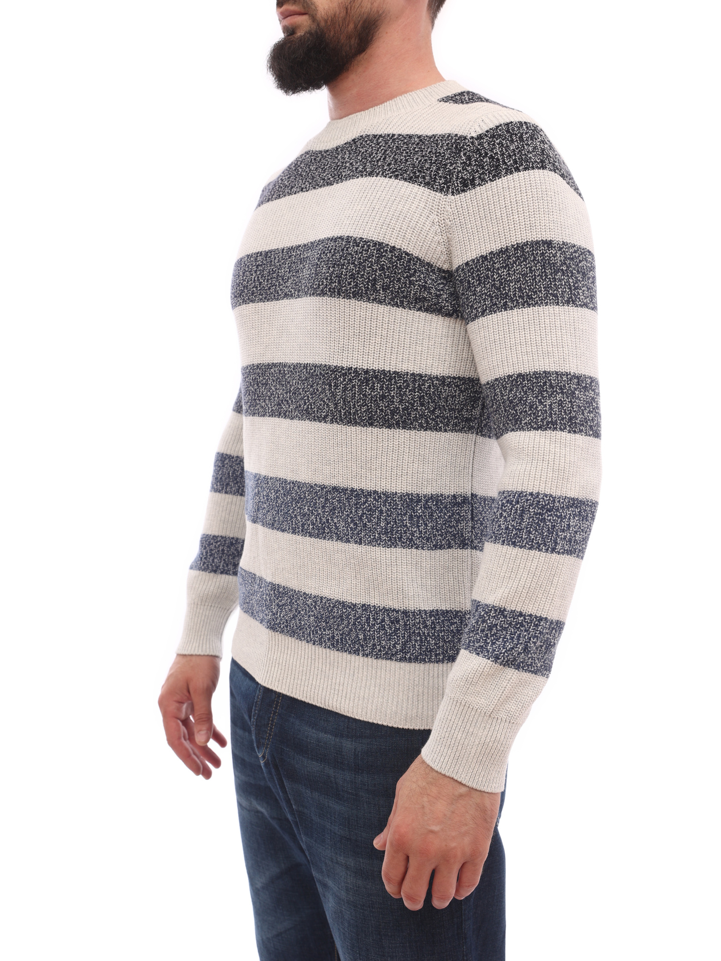 Свитер Brunello Cucinelli M2874700 полосатый мужской — купить в интернет-магазине Verdistore