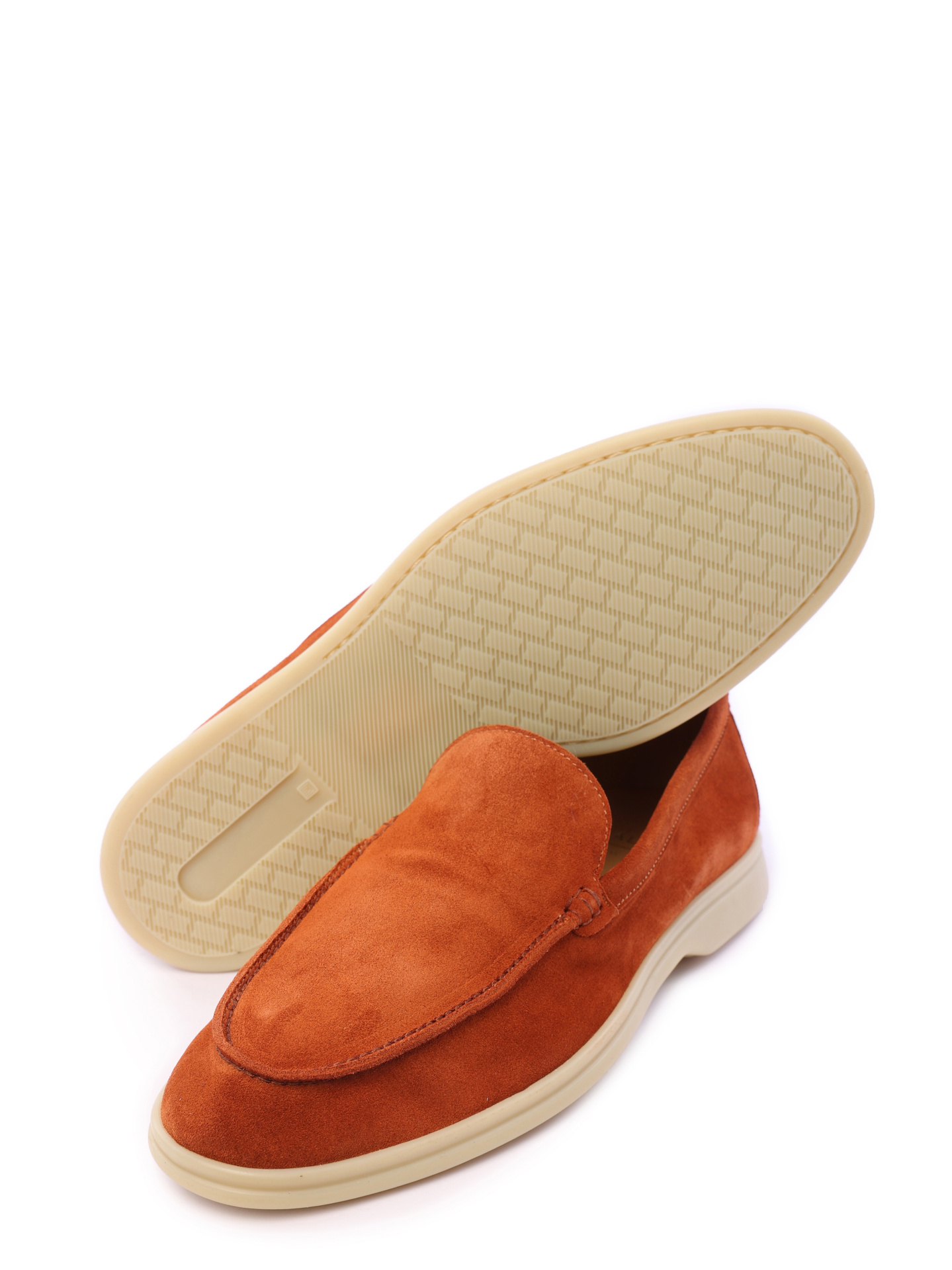 Туфли оранжевые замшевые на бежевой подошве — купить в интернет-магазине Verdistore