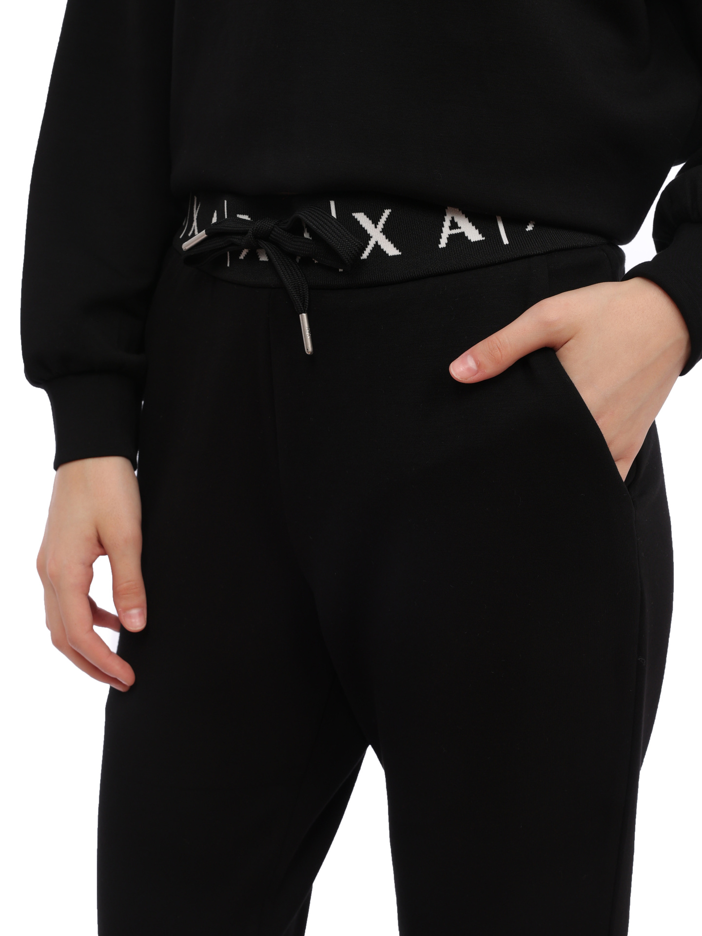 Брюки спортивные Armani Exchange 6RYP81 YJEGZ 1200 черные женские — купить в интернет-магазине Verdistore