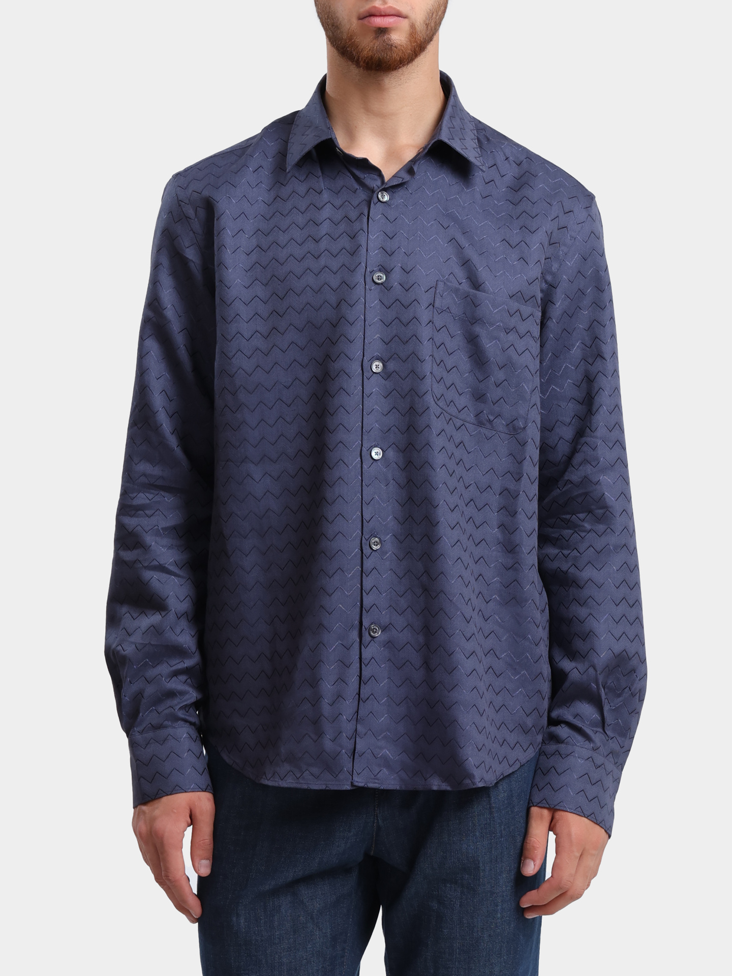 Рубашка MISSONI US25SJ0H BW00VA 93924 синяя мужская — купить в интернет-магазине Verdistore