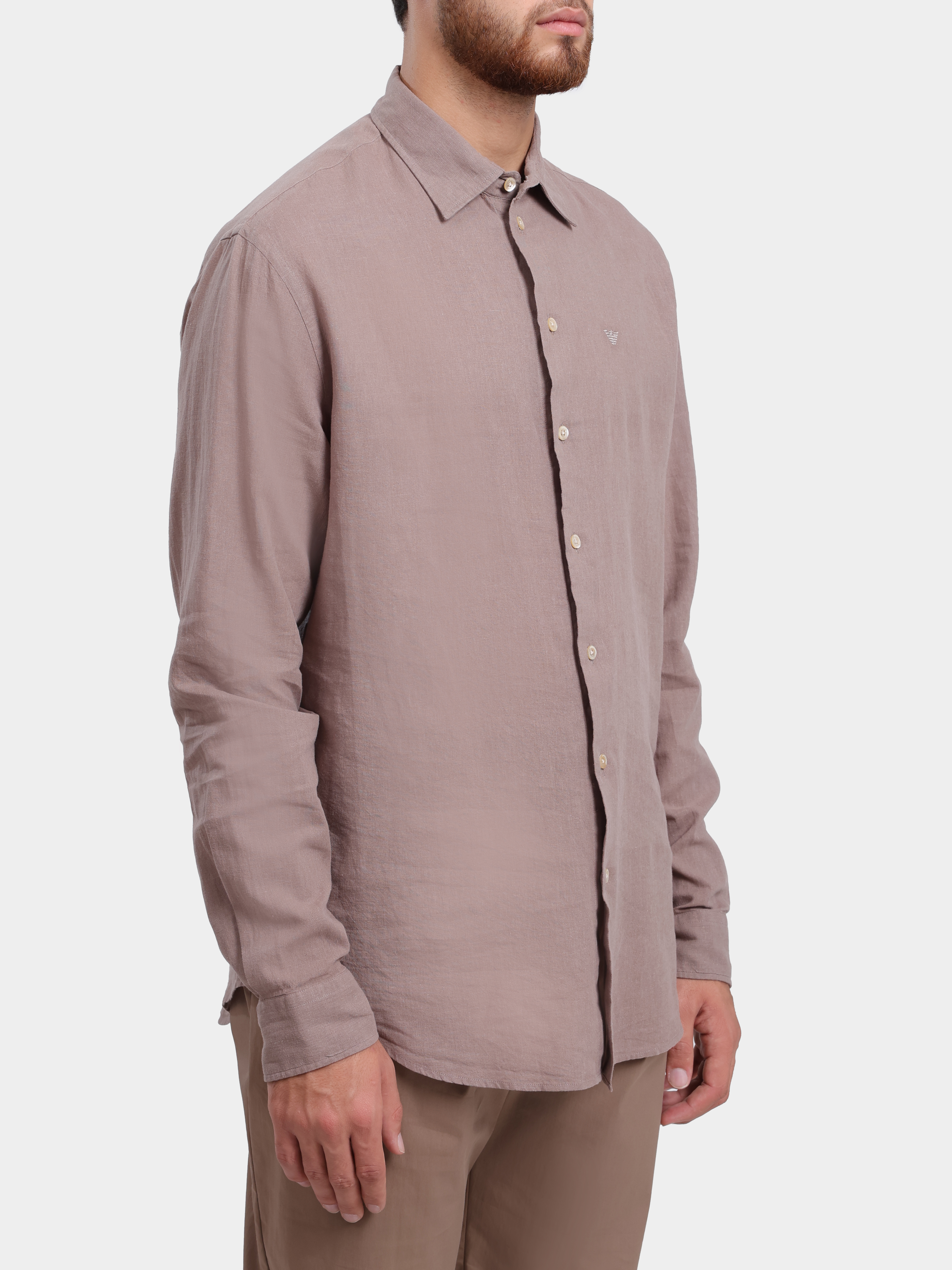 Рубашка Emporio Armani EM000099 TE20550 U6153 бежевая мужская — купить в интернет-магазине Verdistore