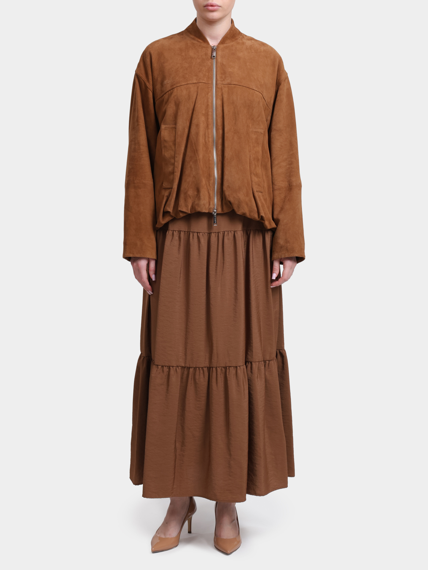 Юбка Marella Sport MLSCIOCCA 003 коричневая женская многоуровневой сборки — купить в интернет-магазине Verdistore