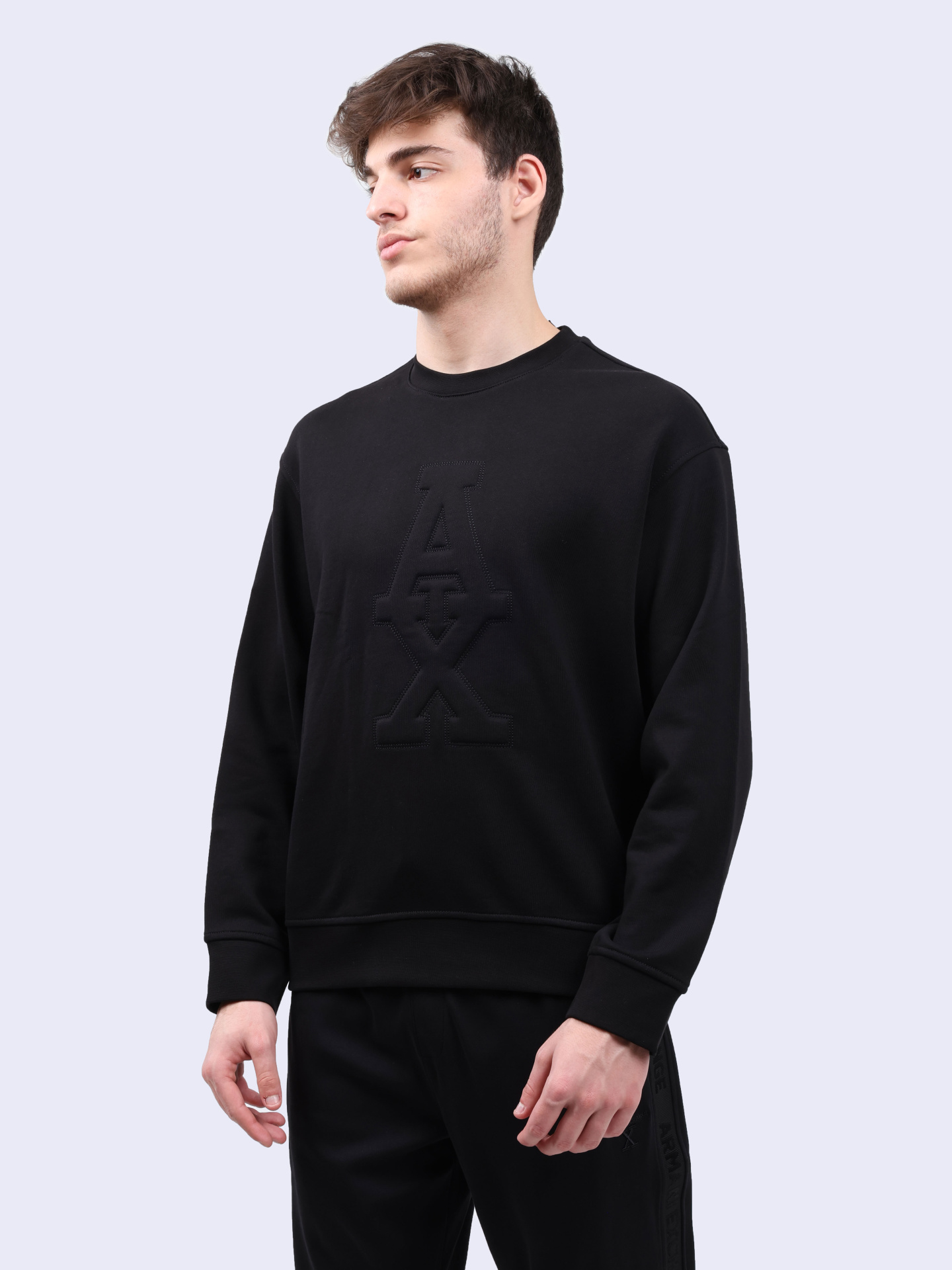Свитшот Armani Exchange 6DZMLF ZJ4XZ 1200 черный мужской из хлопка — купить в интернет-магазине Verdistore