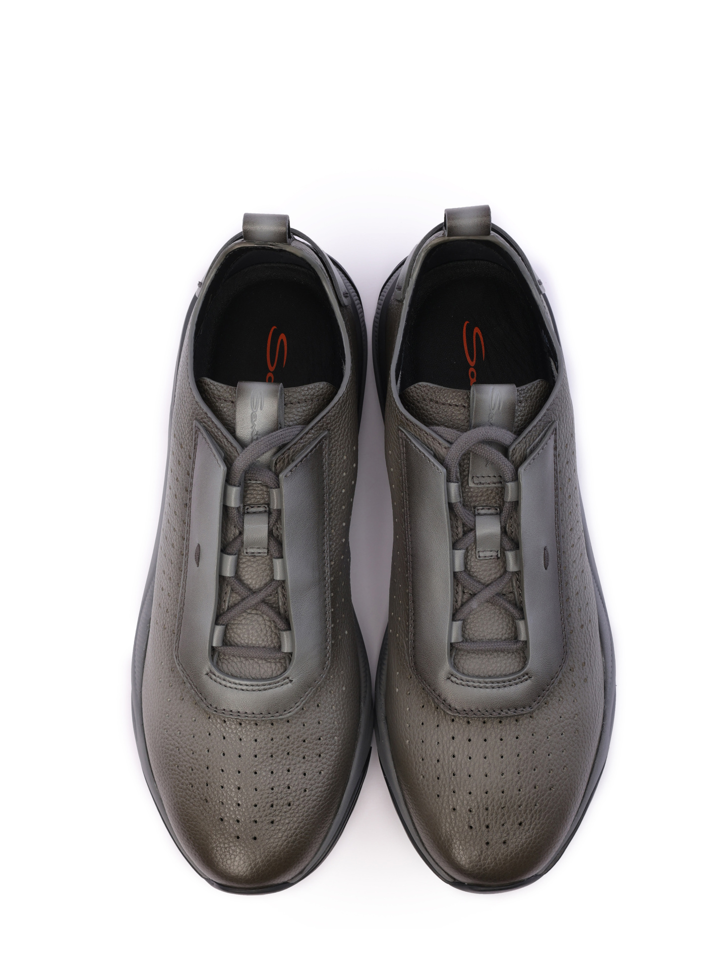 Кроссовки темно-серая кожаные с перфорацией  — купить в интернет-магазине Verdistore