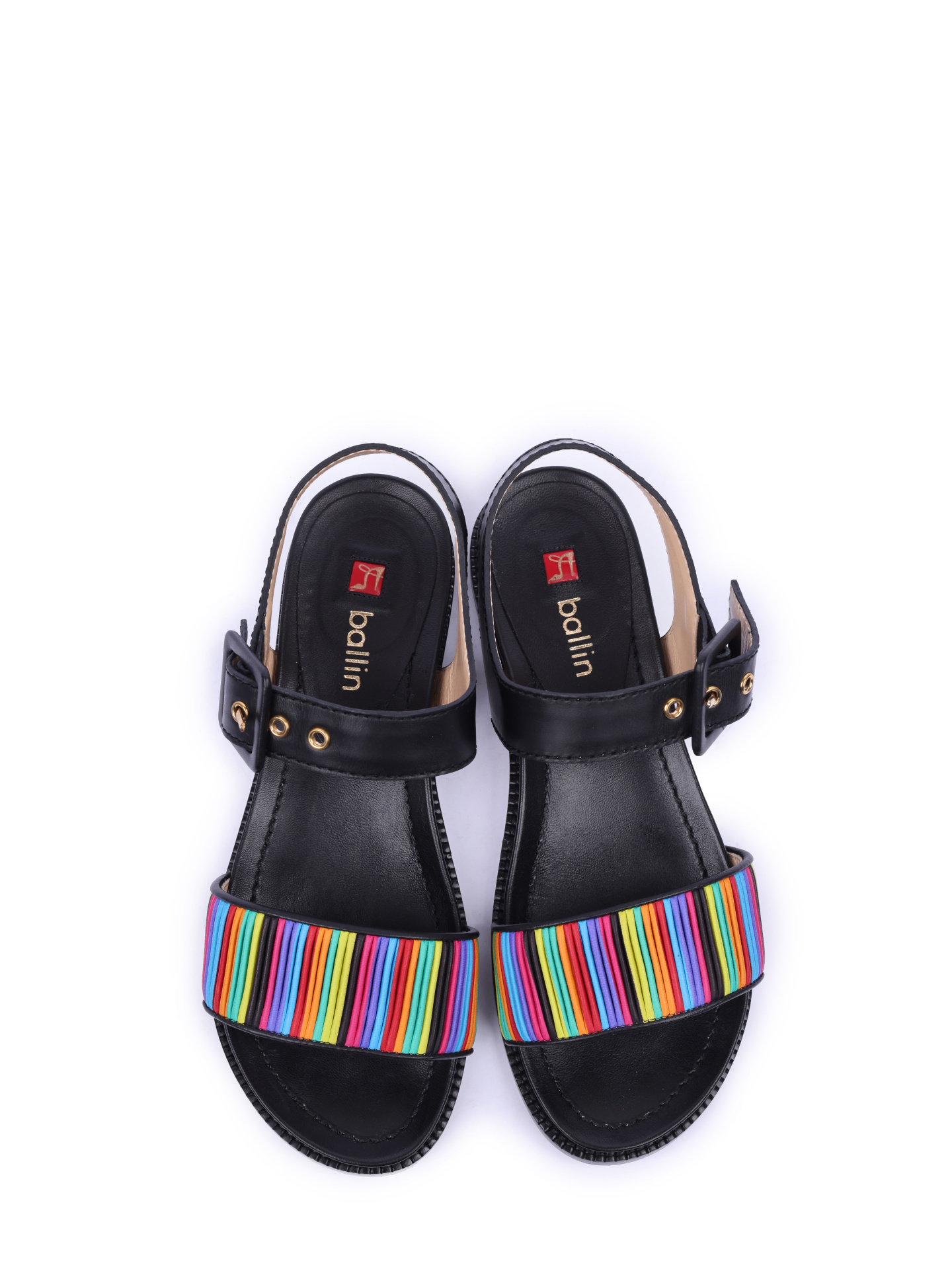 Сандалии Ballin B6S1122 черные женские с контрастной вставкой — купить в интернет-магазине Verdistore