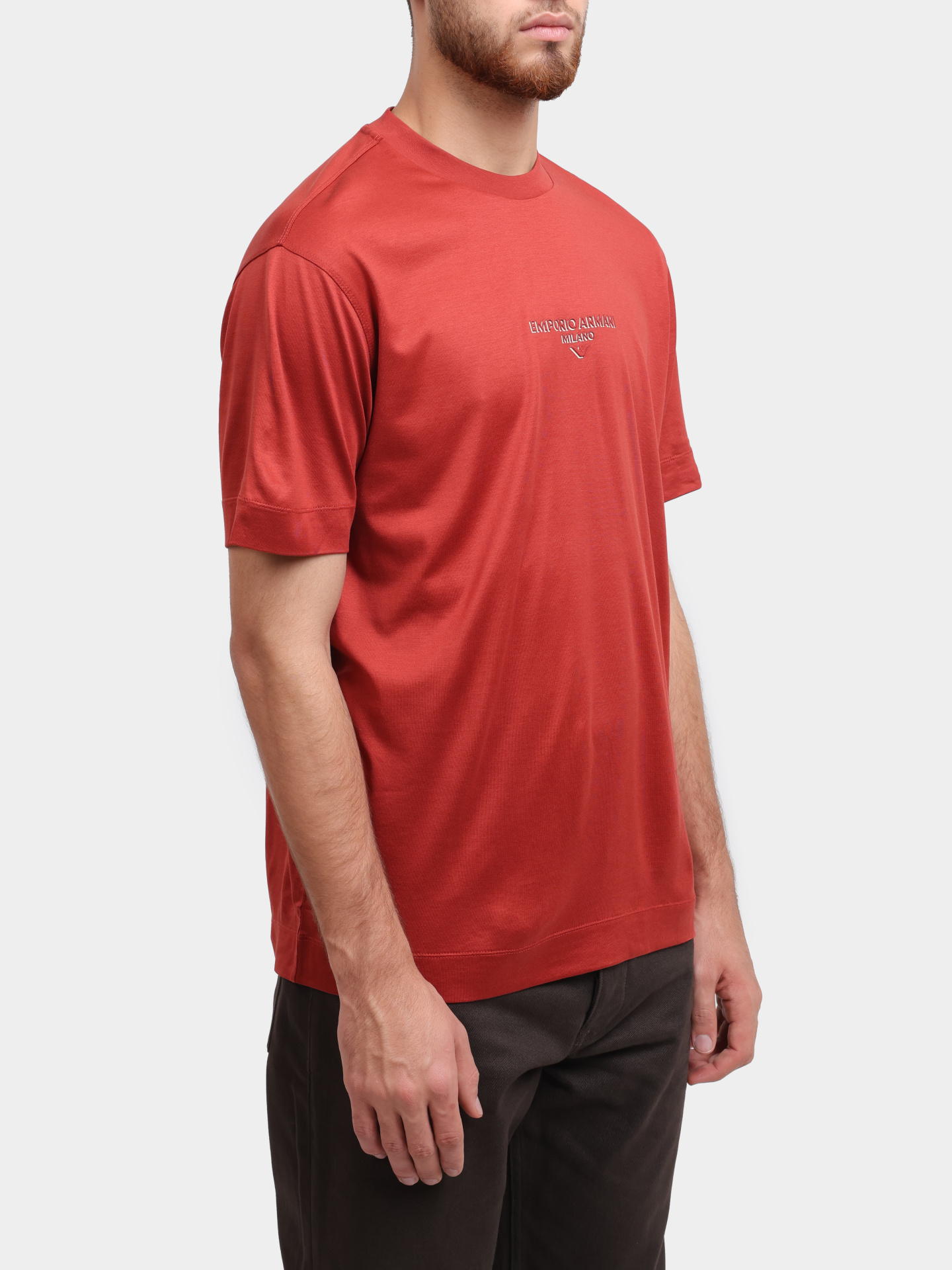 Футболка Emporio Armani EM002838 AF10761 U5035 красная мужская — купить в интернет-магазине Verdistore