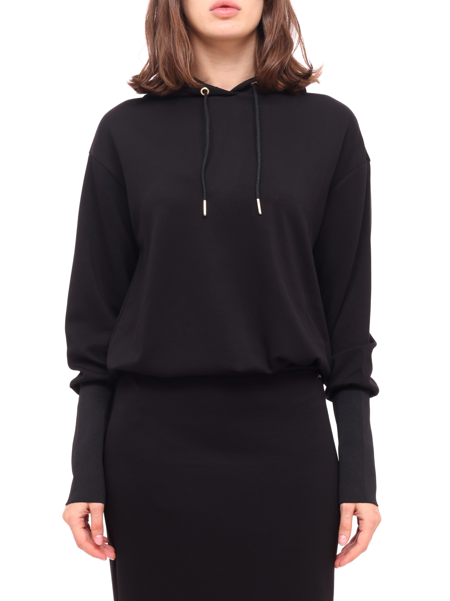 Платье Armani Exchange 6KYAAB YJ7RZ 1200 черное женское с капюшоном — купить в интернет-магазине Verdistore