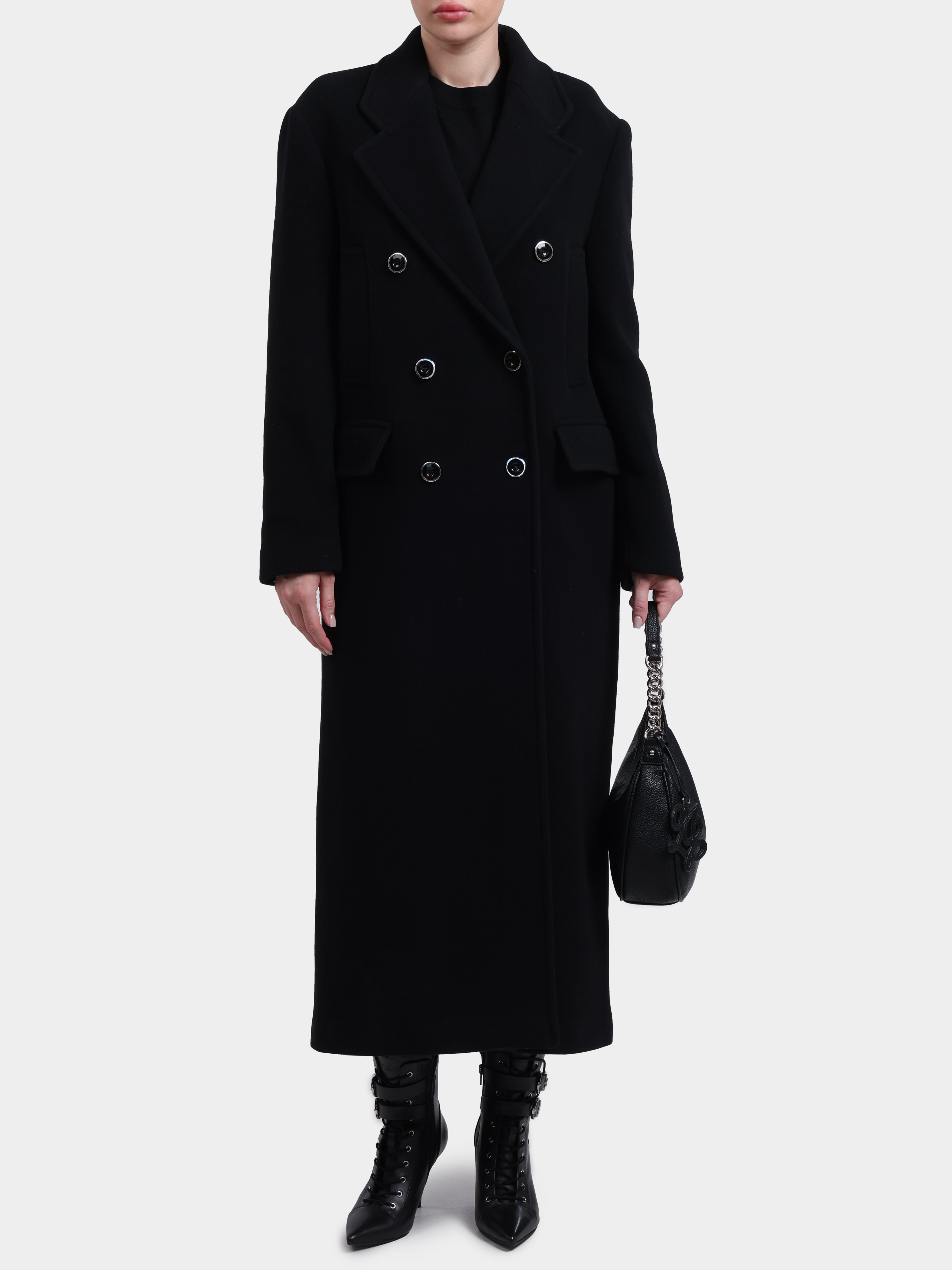 Пальто Pinko 107487 A3FG Z99 двубортное женское из смесовой шерсти — купить в интернет-магазине Verdistore