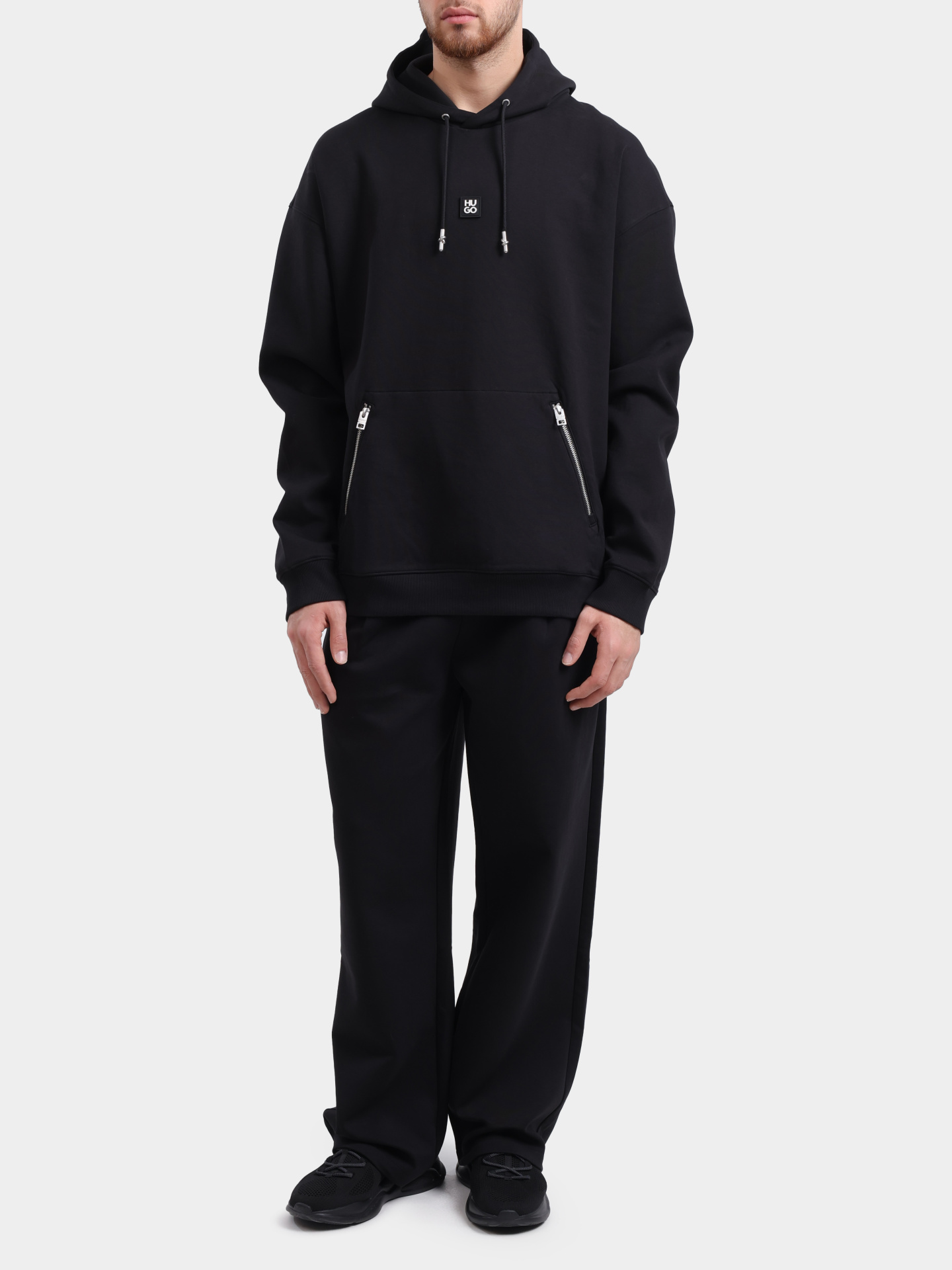 Худи Hugo Dargenhood 10267272 черное мужское — купить в интернет-магазине Verdistore