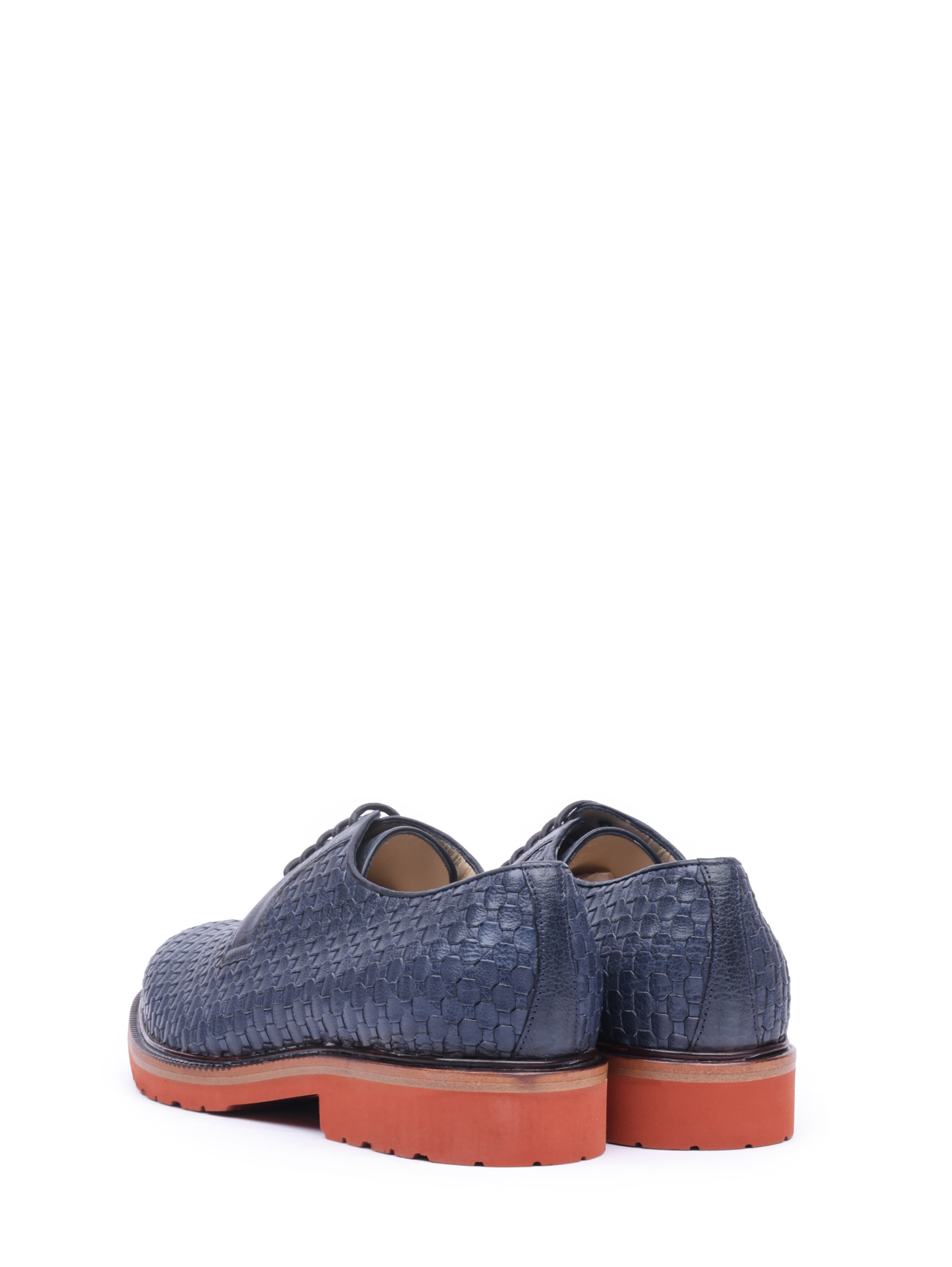 Дерби A.Testoni M45990 синие мужские из кожи с плетением  — купить в интернет-магазине Verdistore