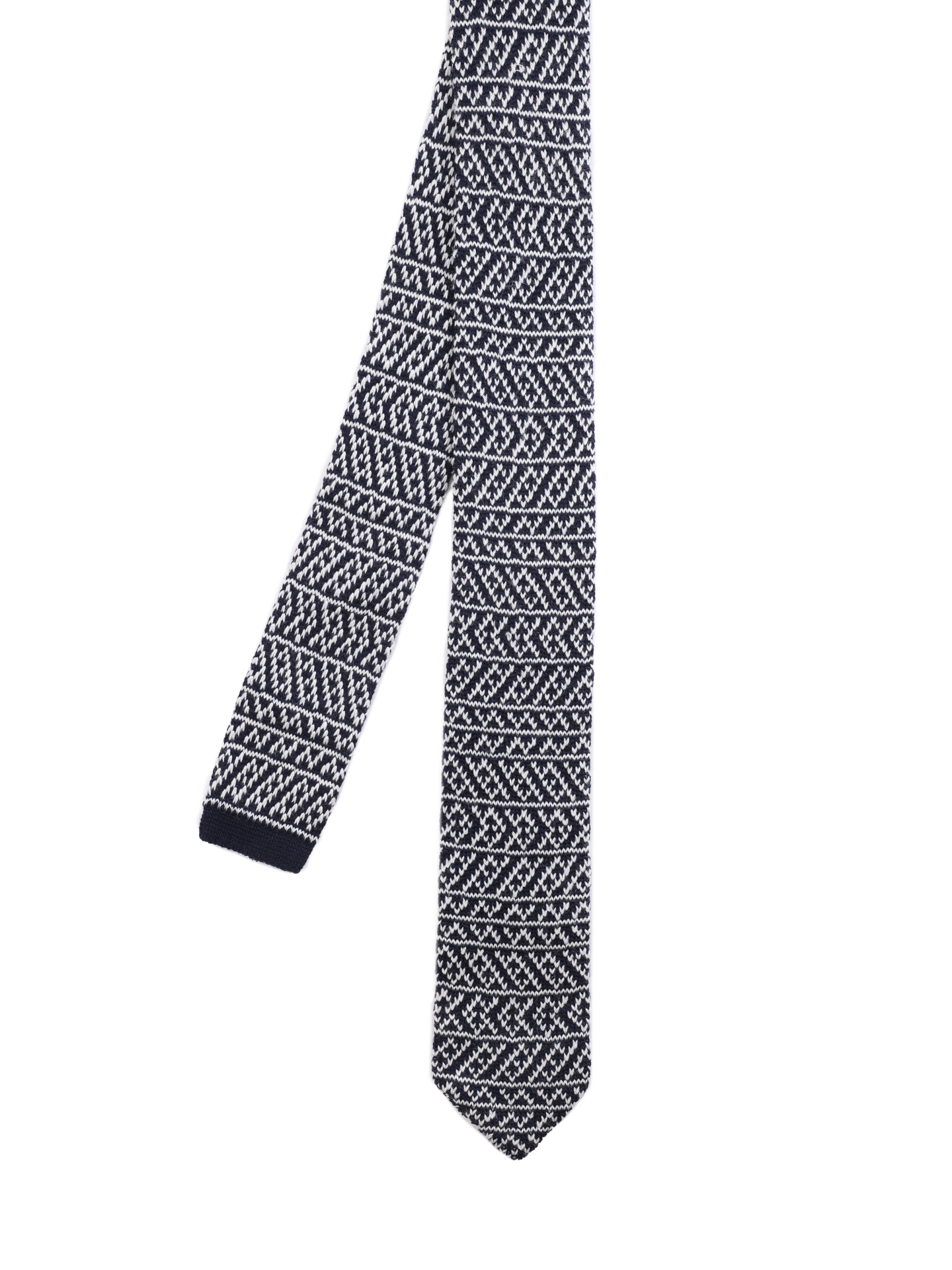 Галстук из мягкой ткани черно-белого цвета — купить в интернет-магазине Verdistore