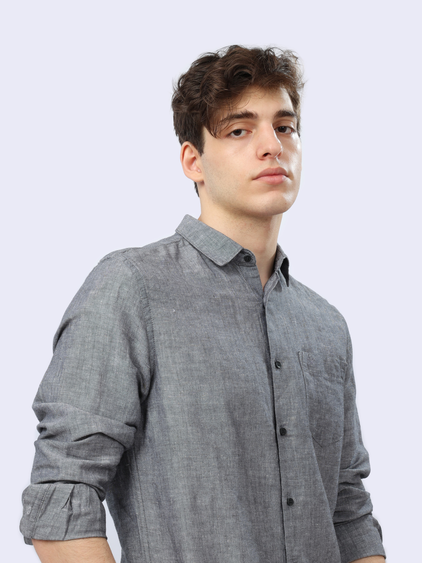 Рубашка Calvin Klein K10K108664 серая мужская — купить в интернет-магазине Verdistore