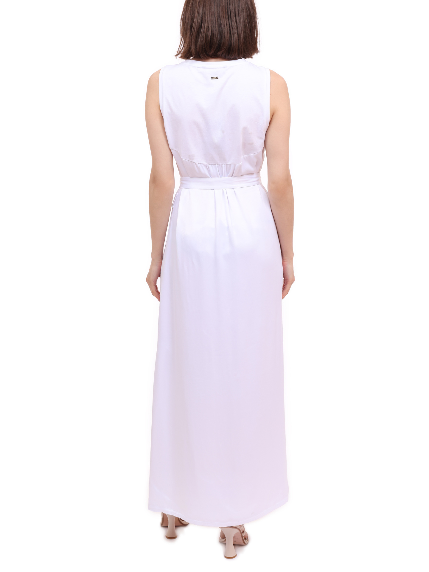 Платье Armani Exchange 3KYA84 YNZ3Z 1000 белое женское с трикотажной вставкой — купить в интернет-магазине Verdistore