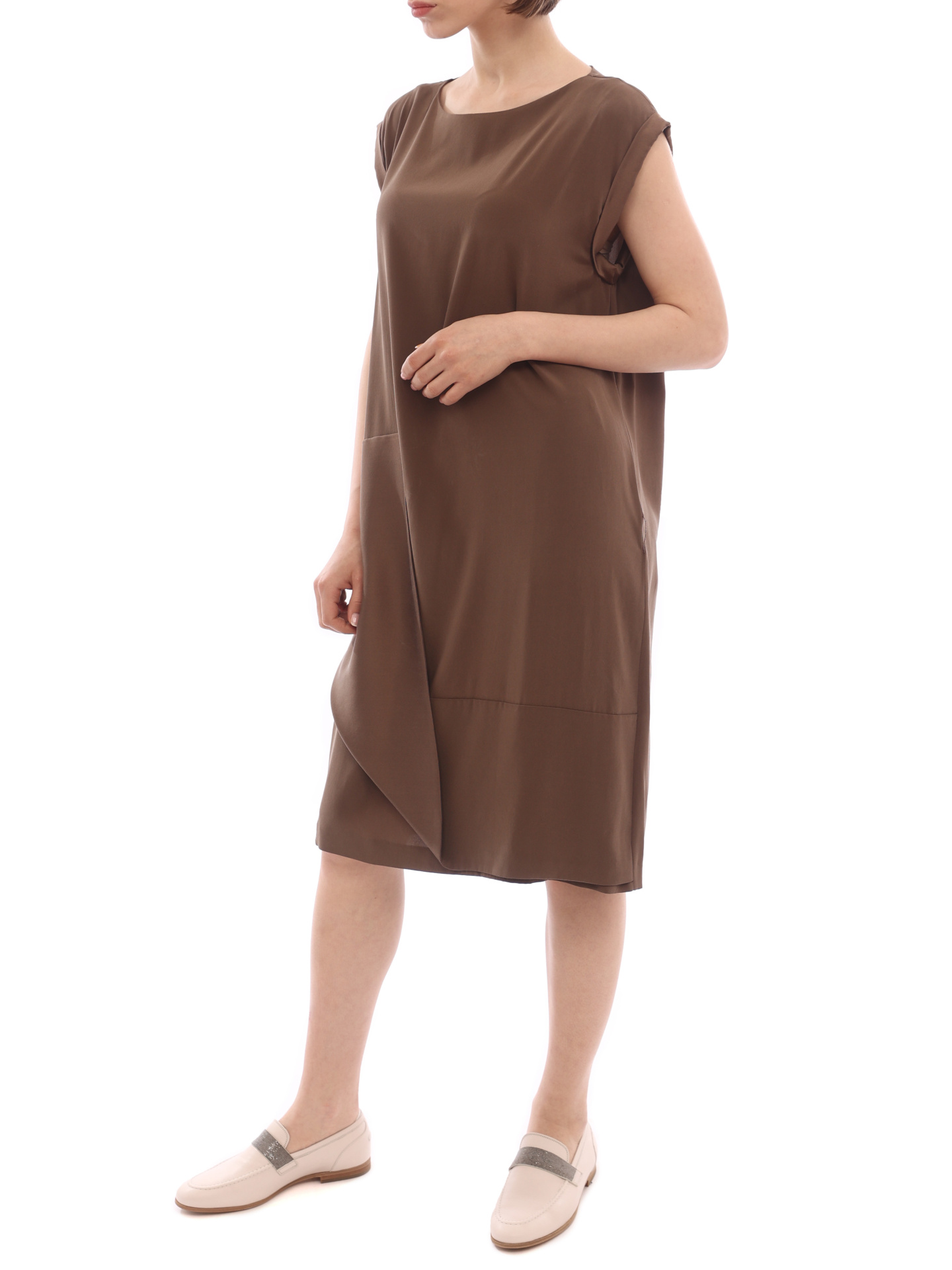 Платье Brunello Cucinelli M0S42A4696 коричневое женское — купить в интернет-магазине Verdistore