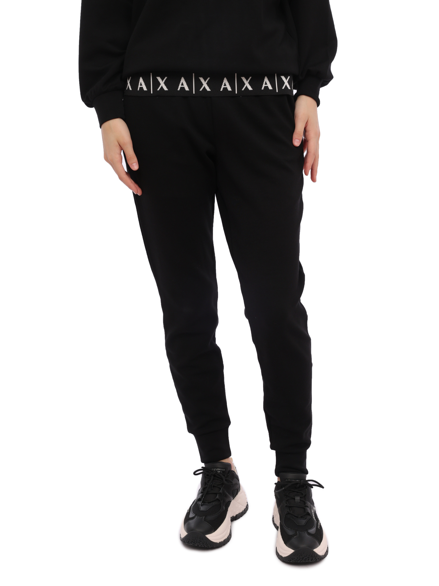 Брюки спортивные Armani Exchange 6RYP81 YJEGZ 1200 черные женские — купить в интернет-магазине Verdistore