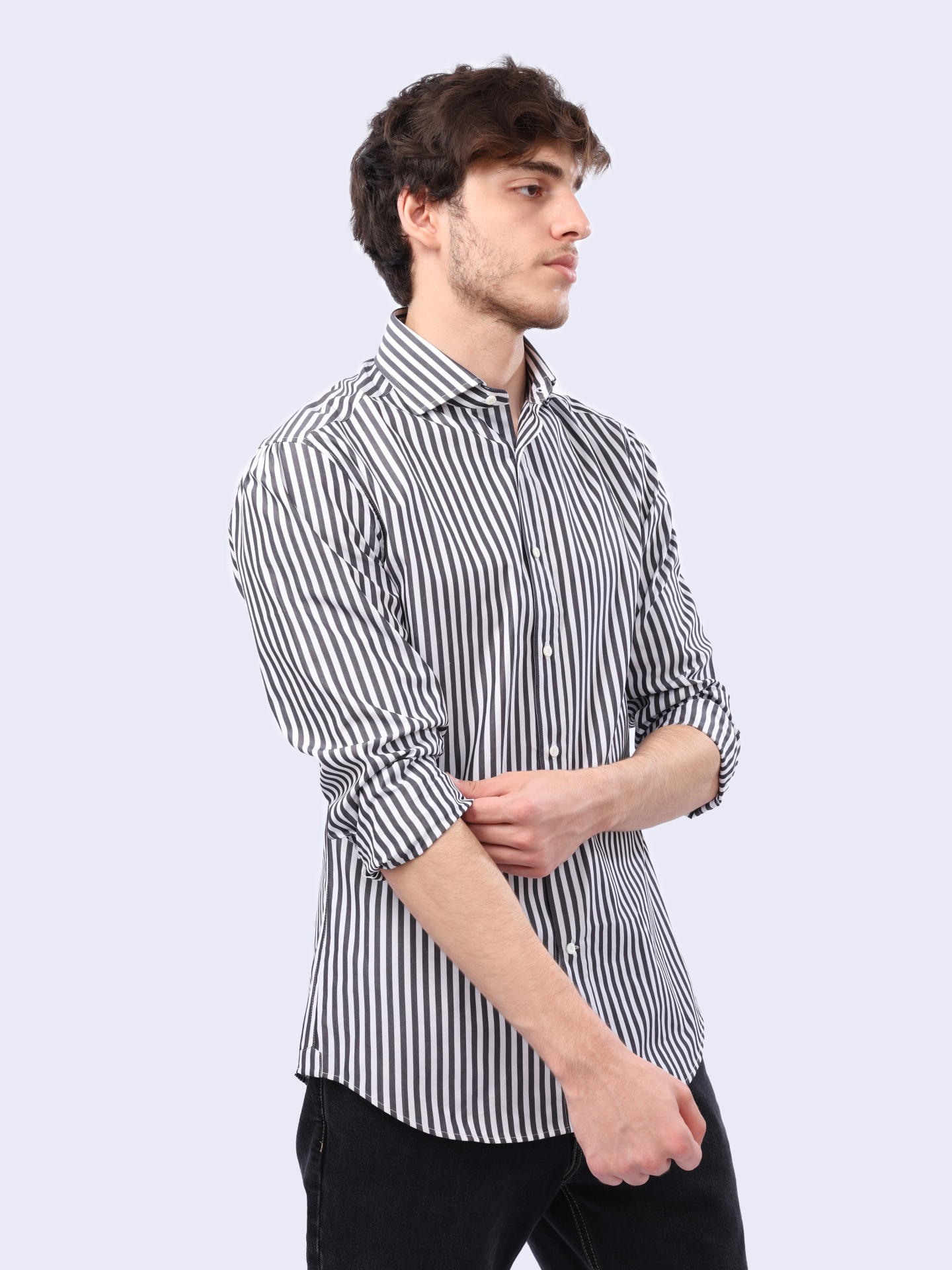 Рубашка Brunello Cucinelli MB6811718 C049 хлопковая мужская в полоску — купить в интернет-магазине Verdistore